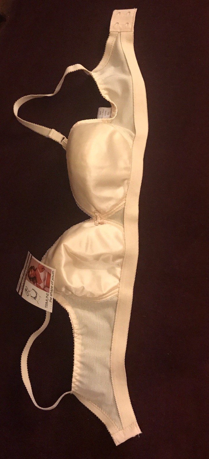 Vintage Bra Smooth Nylon Beige Nude Polyester Adjustable Lycra 1970s NEW 34B