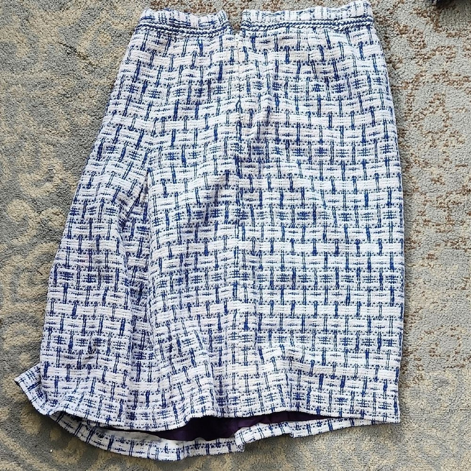 Vintage Drazens Tweed Blazer and Skirt Suit Set Blue White