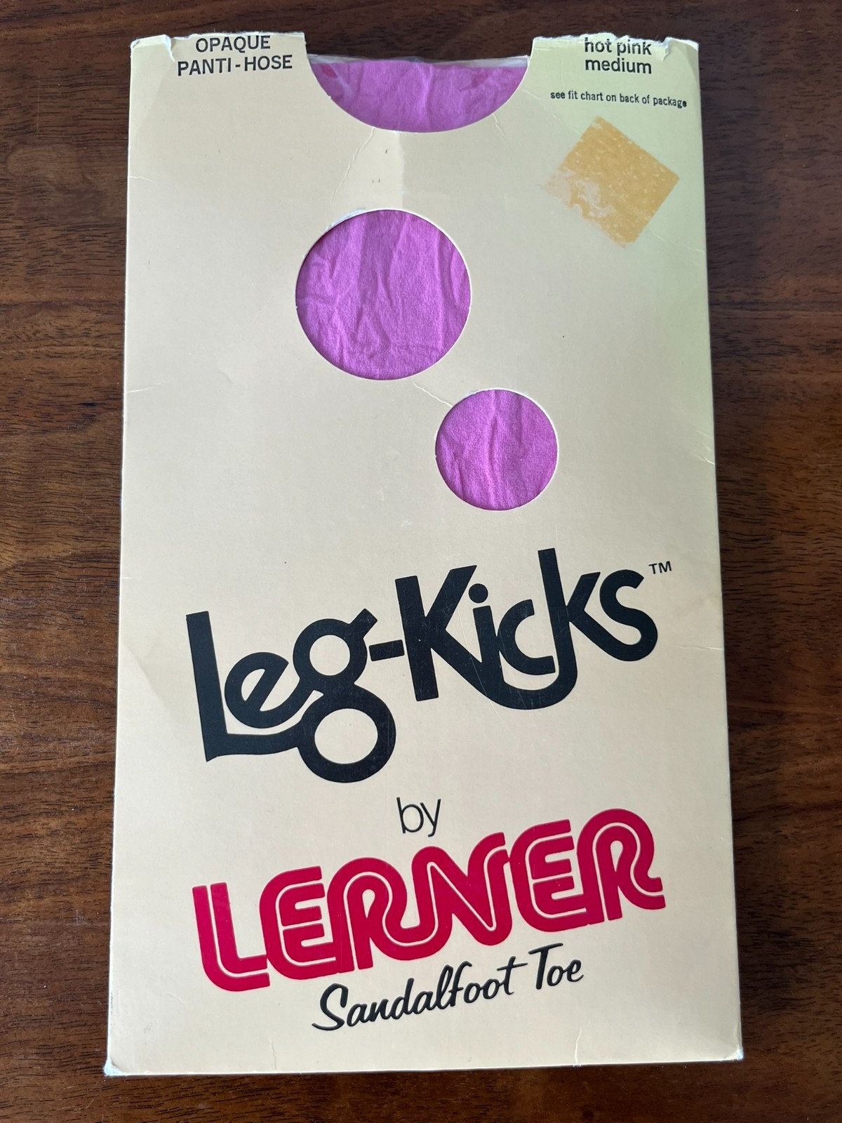 NOS LEG-KICKS BY LERNER Pink Pantyhose Opaque Sandalfoot Toe Size MEDIUM Vintage