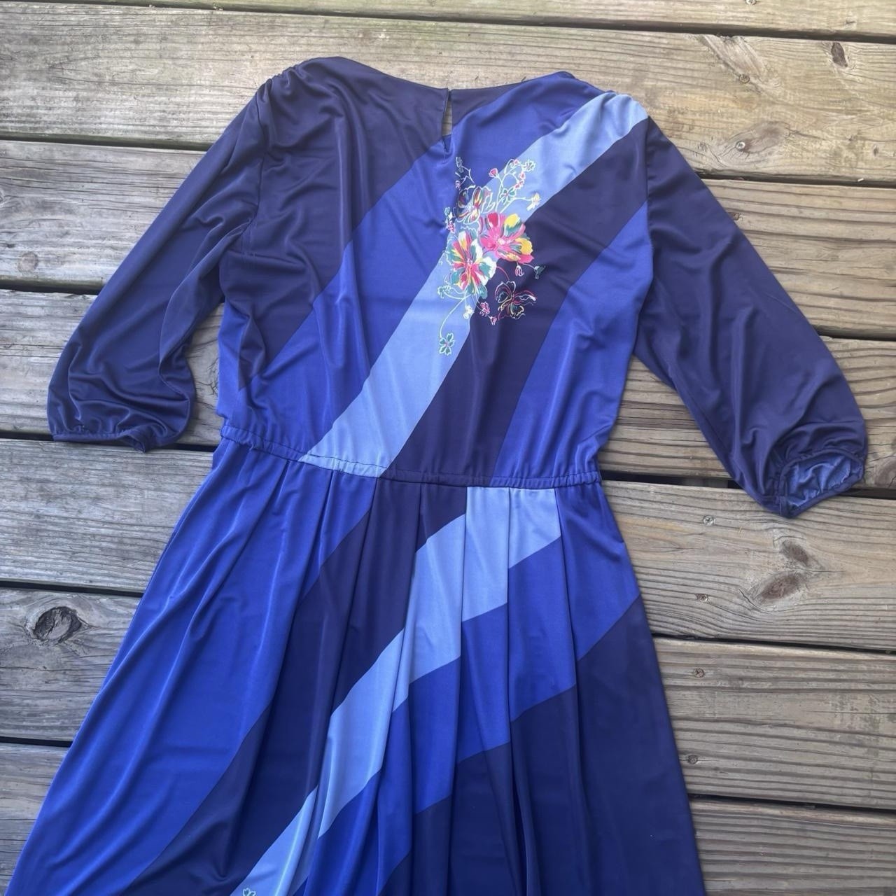 VTG Wilkes USA Blue Floral Dress – Med