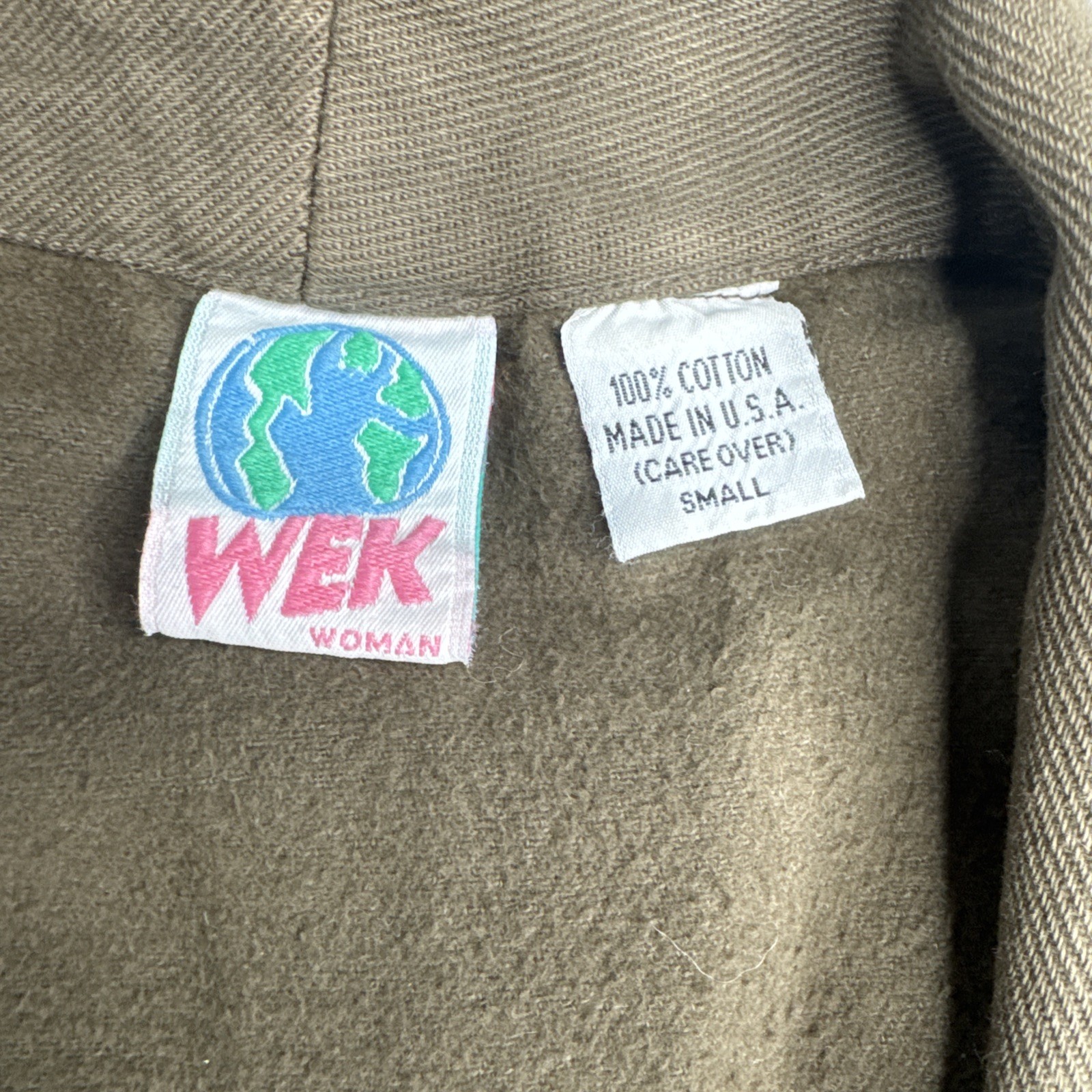 Vintage WEK Woman 100% Cotton Blazer Jacket 80’s Oversized Soft Chore Size S