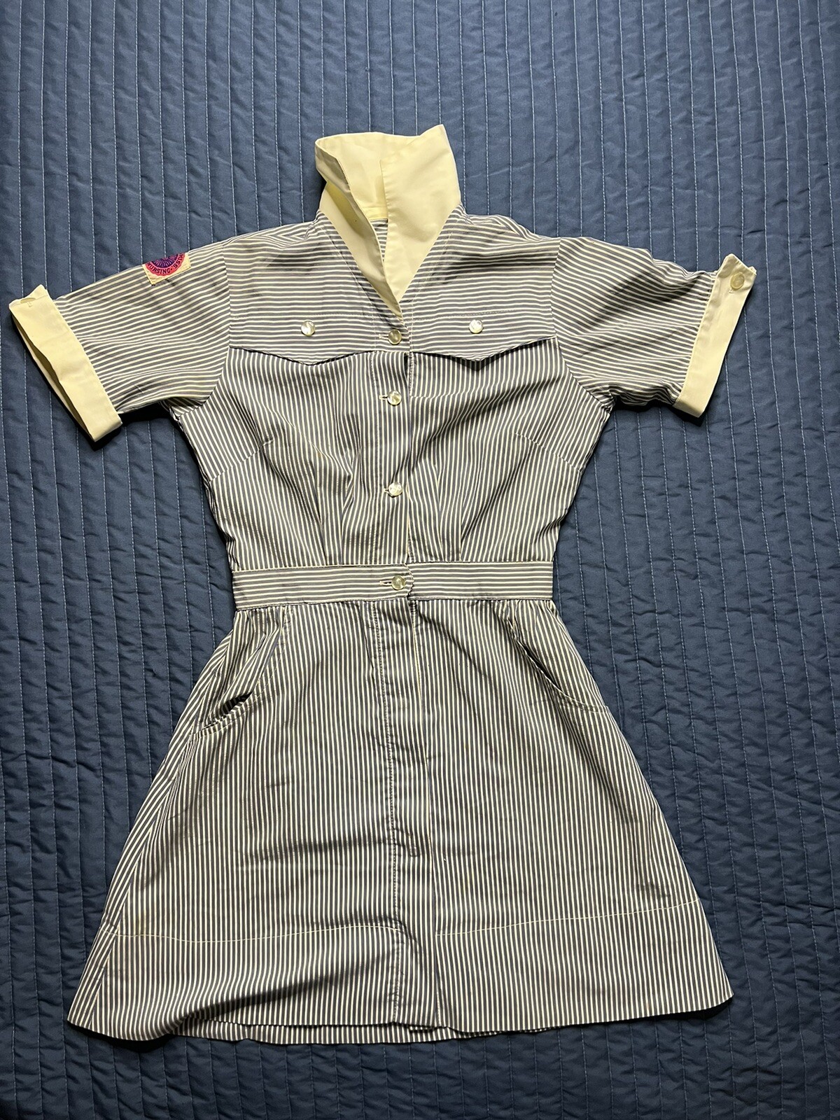 Vintage Allen Linton Snowhite Ole Miss Rebels School Of Nursing Uniform Stripes