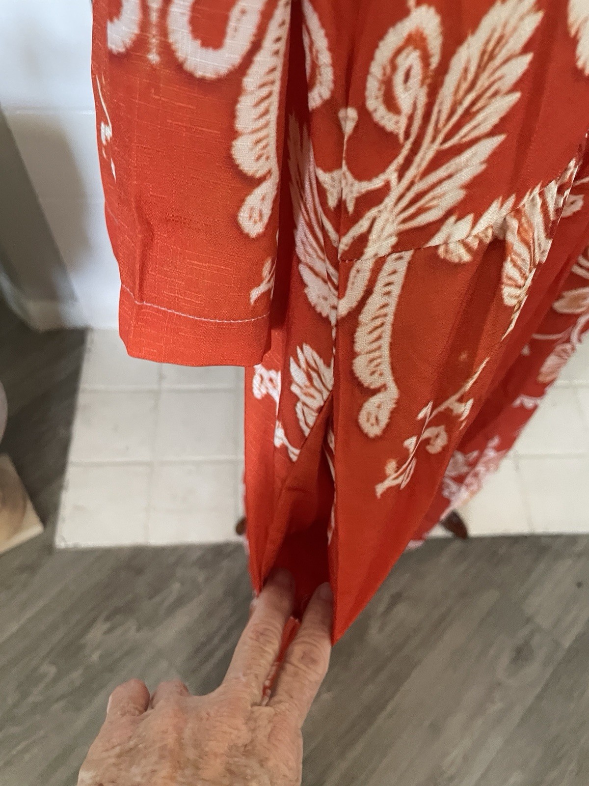 Vint Handmade 4x Orange Floral Hawaiian Luau Hostess Maxi DressTropical Mahalo