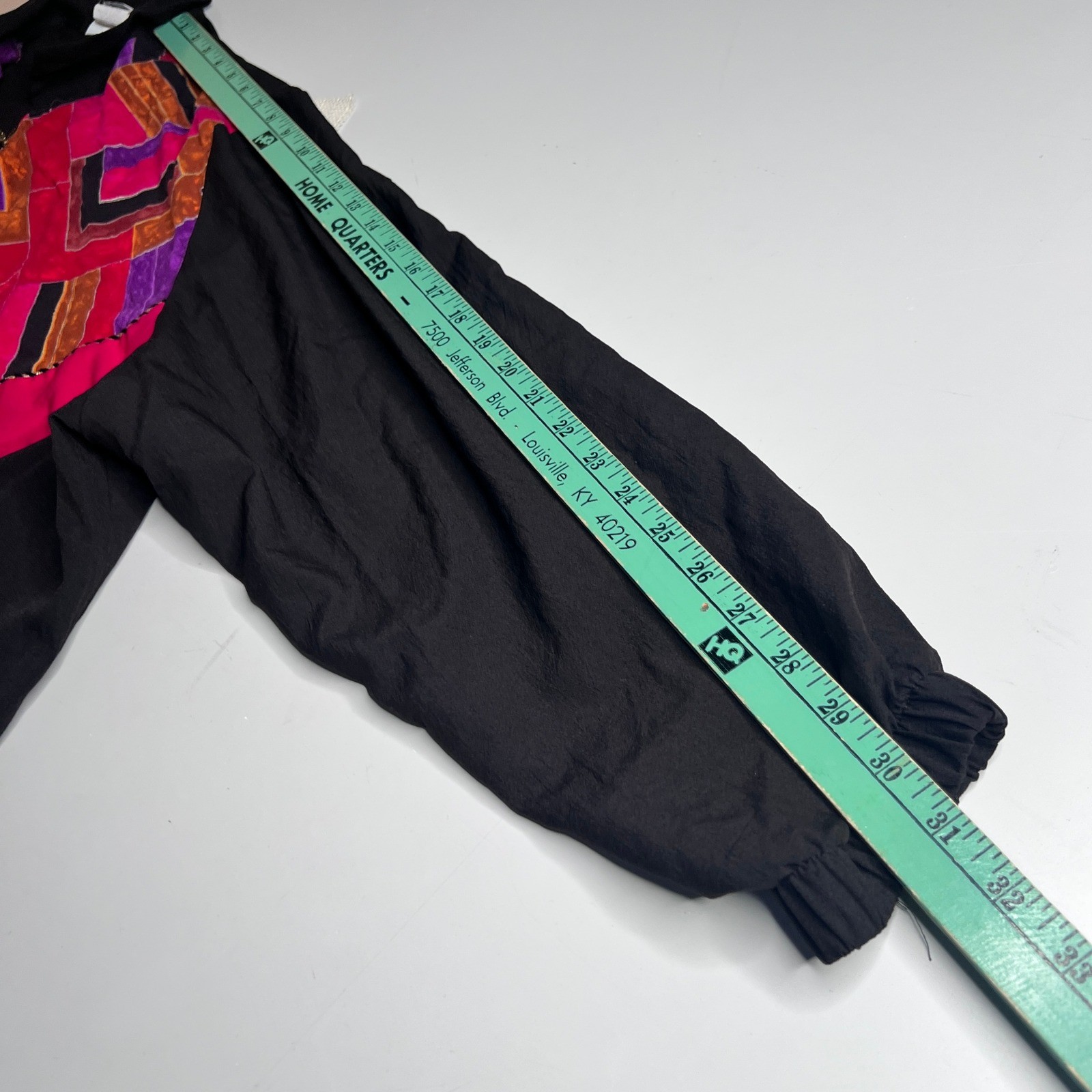 Vintage Blair Boutique Black Pink Geometric Windbreaker Jacket Made in USA 2XL