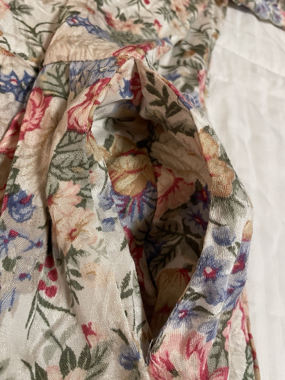 Vtg Significance 90s Cream Floral Cottagecore 10 Midi Dress Buttons & Pockets