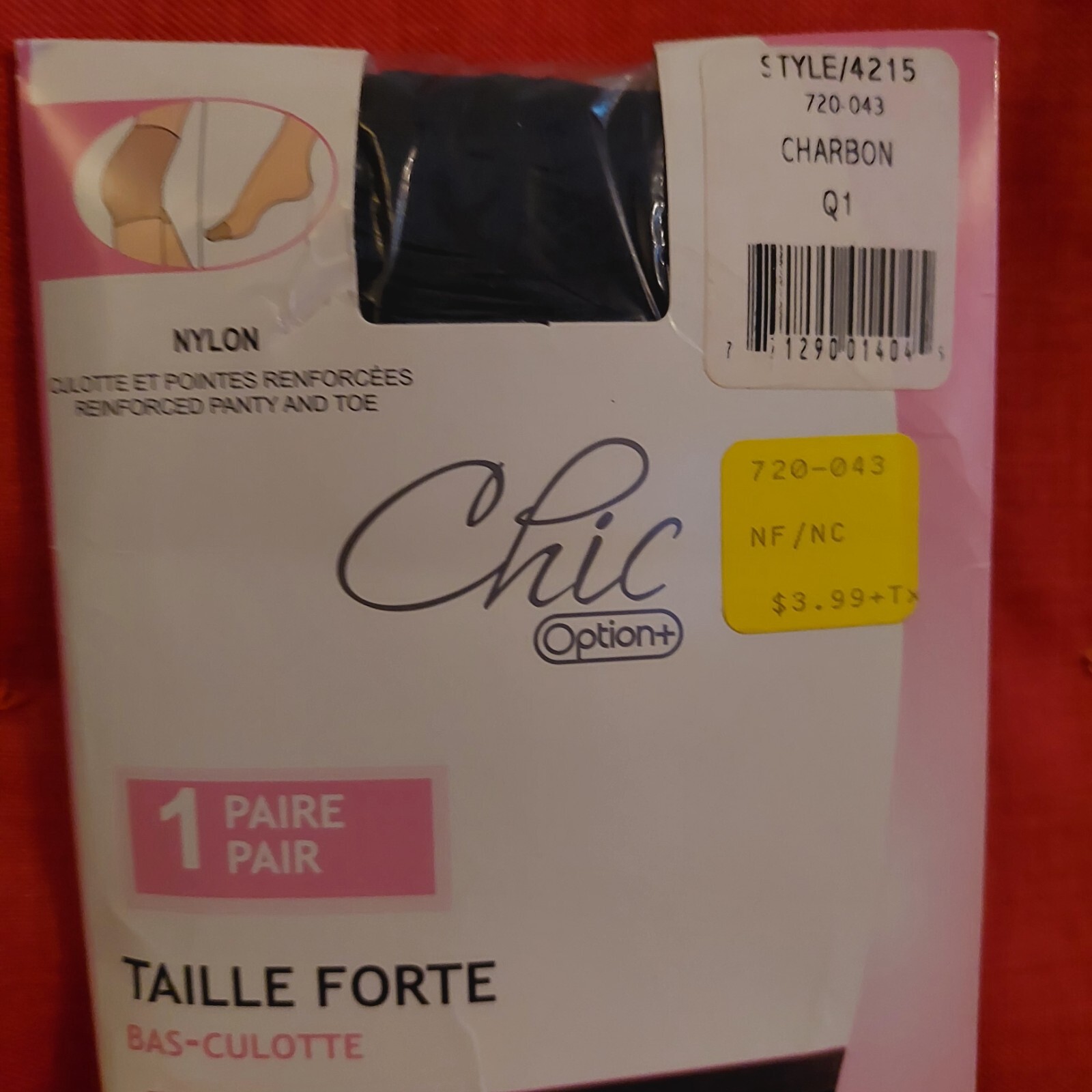Vintage Pantyhose Option+ Color Charcoal Queen Size 1 BQUE2