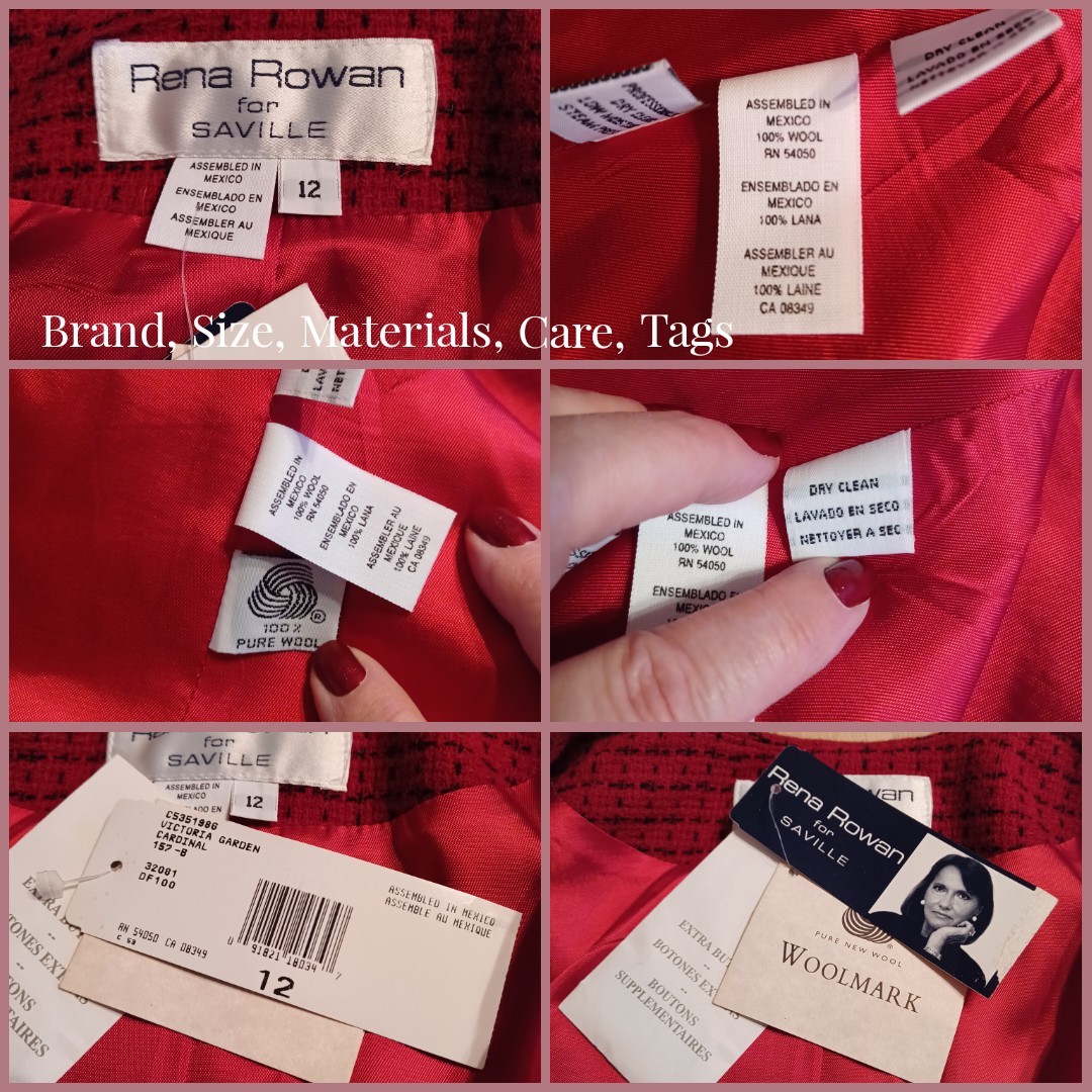 RENA ROWAN FOR SAVILLE VINTAGE HERITAGE BLAZER/JACKET SIZE 12 NWT