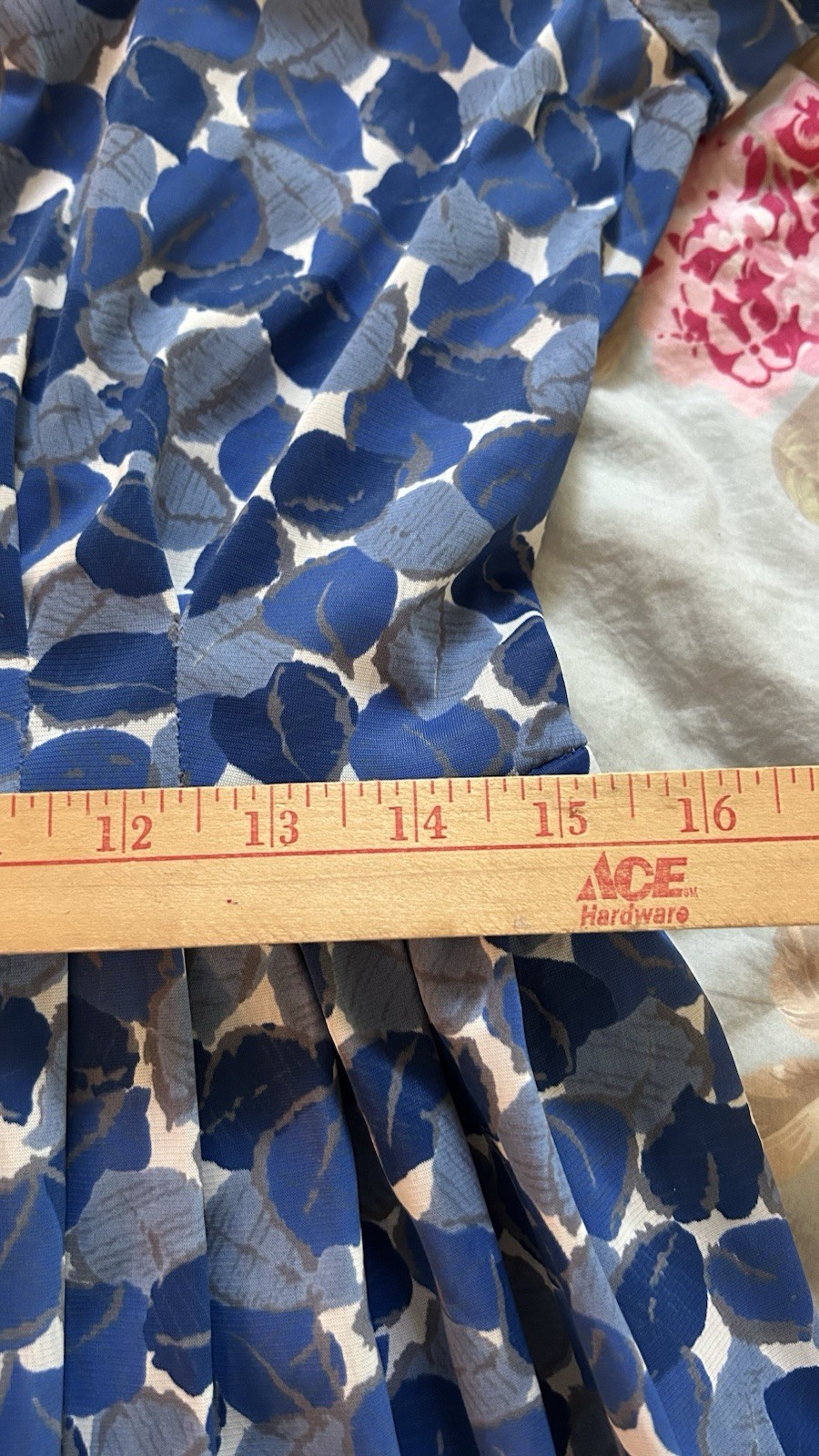 Vintage 50’s Button Tie front Blue Day Dress Syd Frankel 36” Bust Medium Large