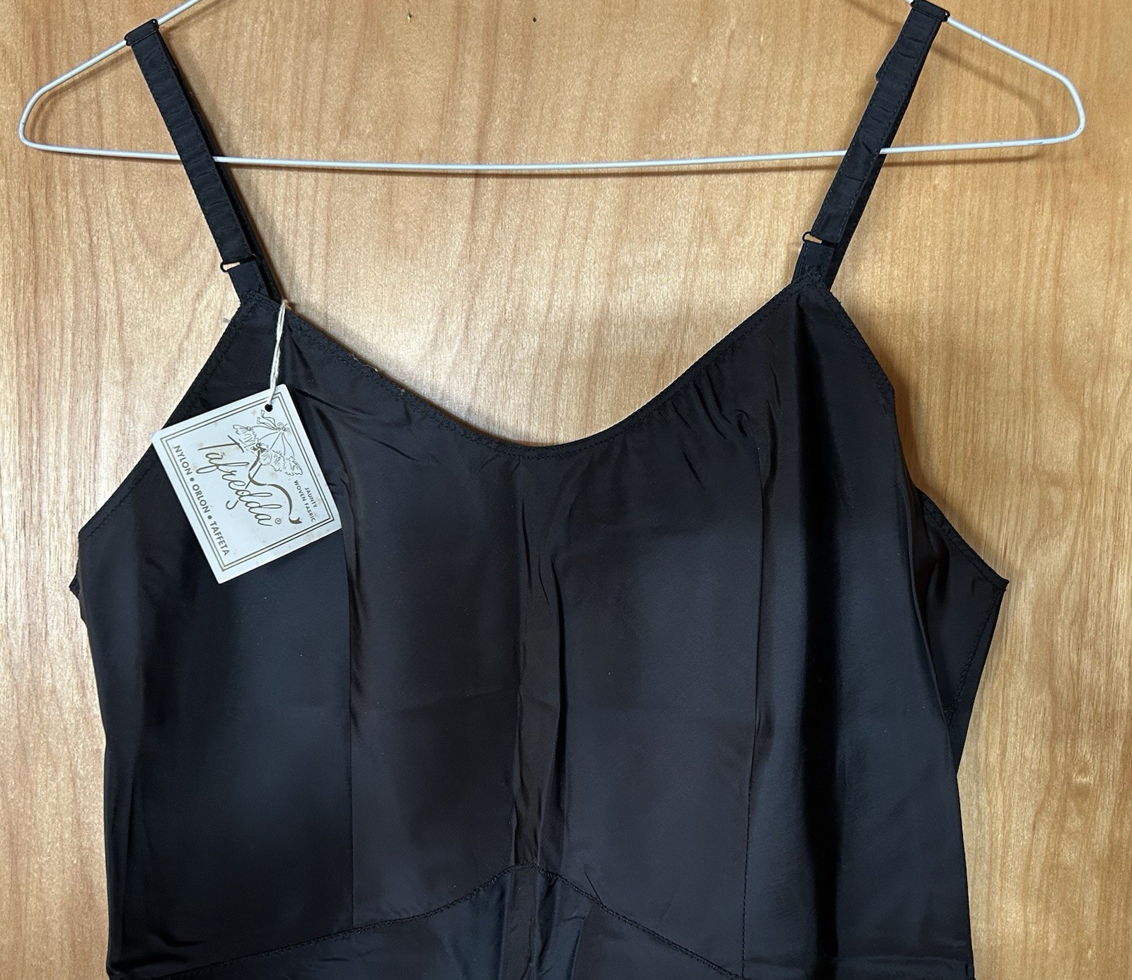 Tafredda Snip It Vtg Slip Lingerie Black 32 Nylon Orlon Taffeta NWT