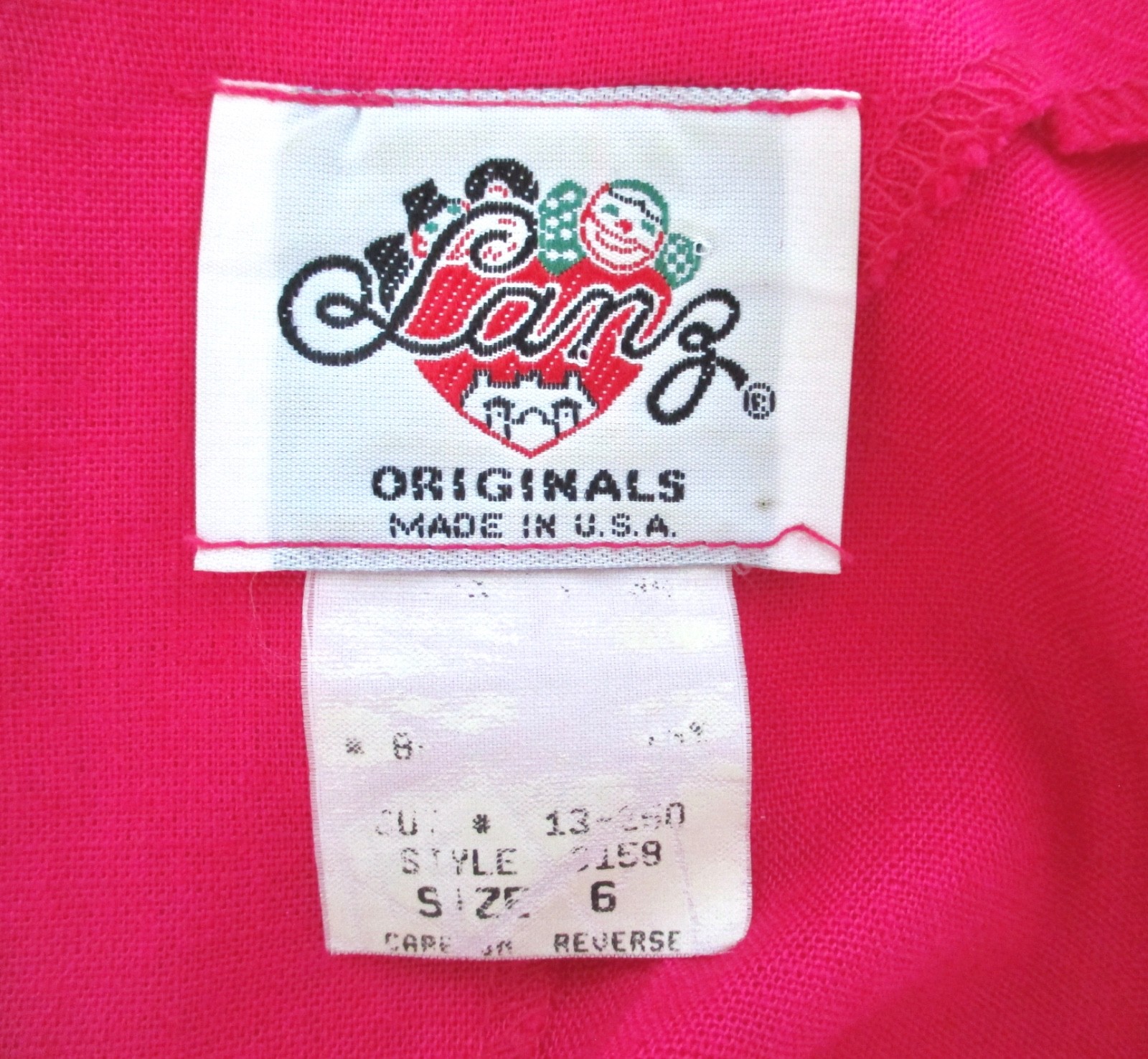 Vtg 80s Lanz Hot Fuchsia Pink Drop Waist Tea Dress Back Cutout Bow Pockets 6