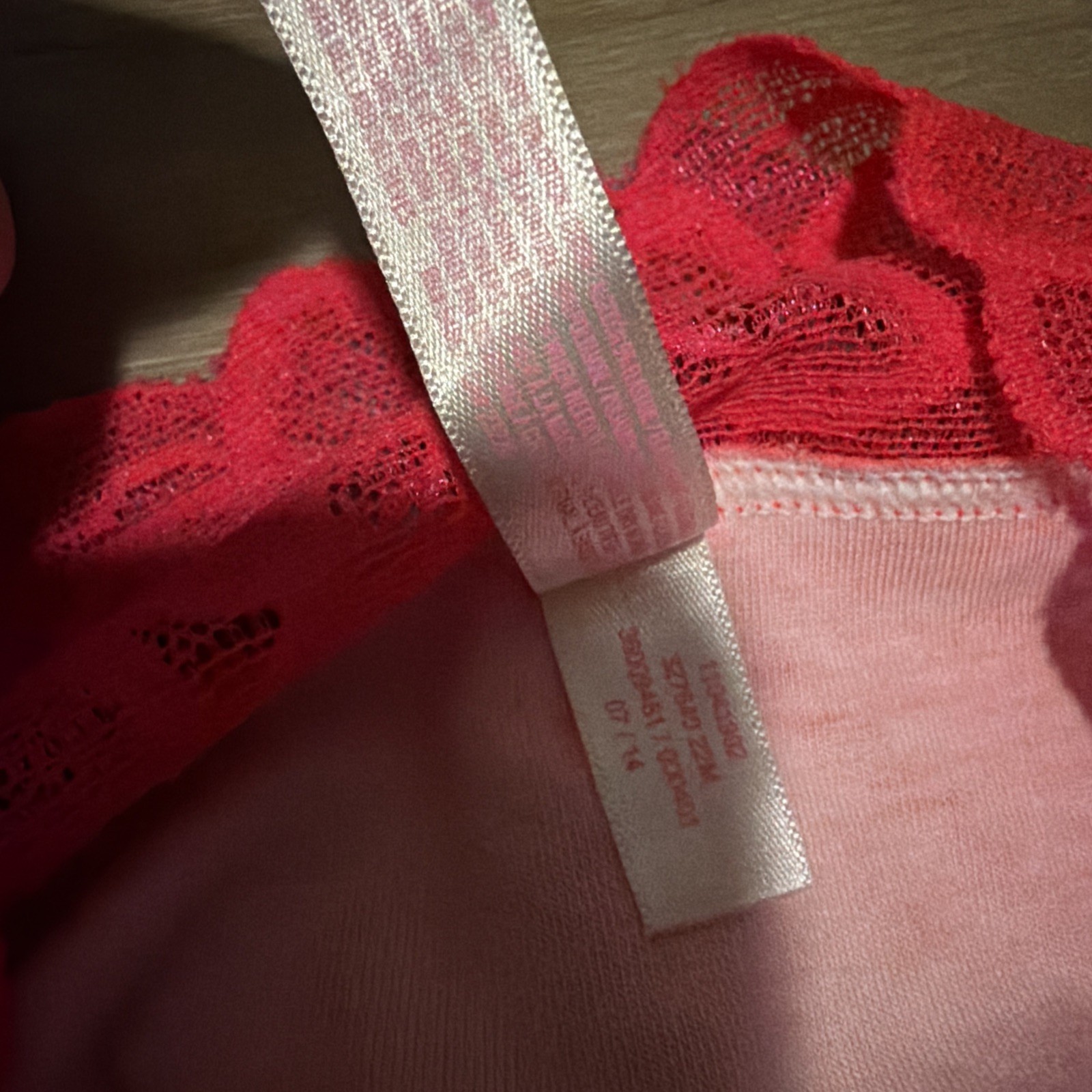 Vintage PINK Victoria’s Secret Panties Extra Low Rise Hipster 2014 Lace Bling S