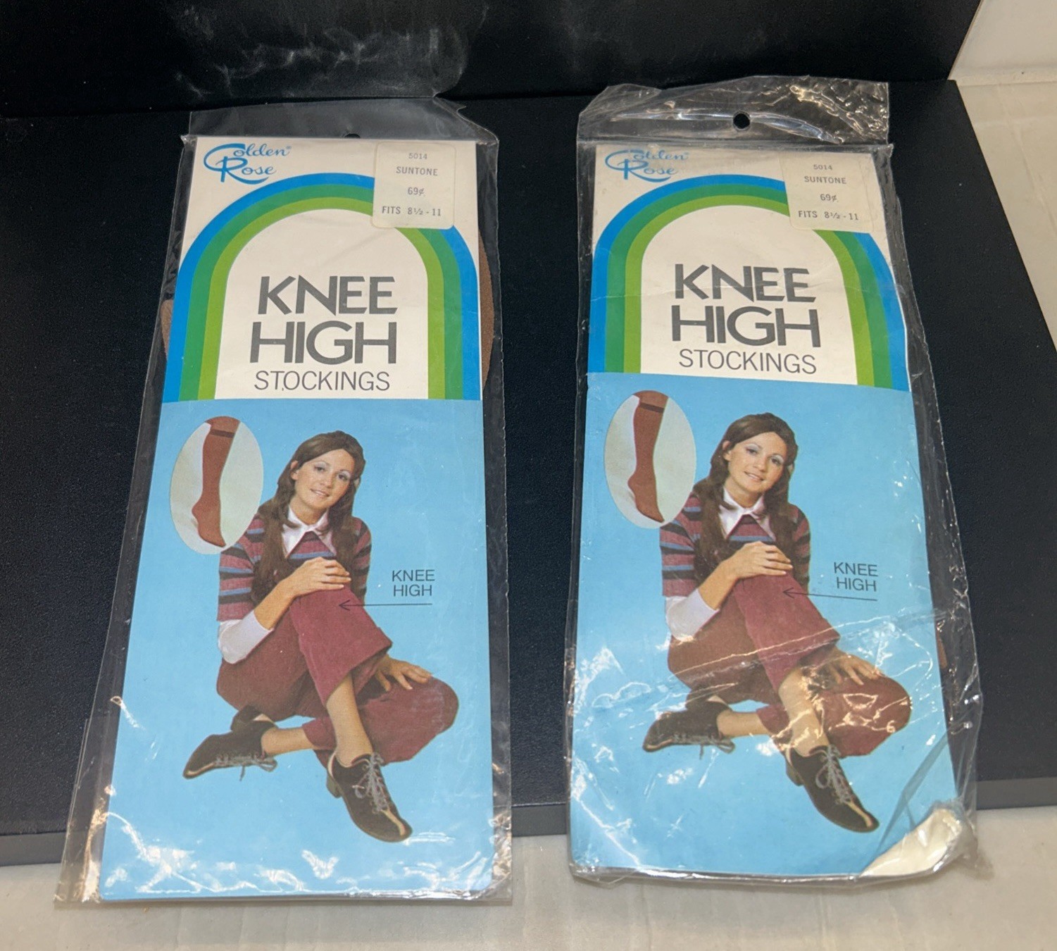 Vintage Knee High Stockings Lot of 4 New in Package One Size Fits All