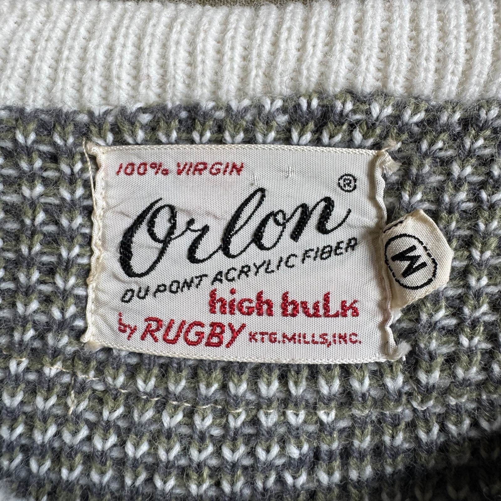 Vintage 60s Orlon Dupont Acrylic Fiber Plaid Pullover Sweater Sz M 19X24