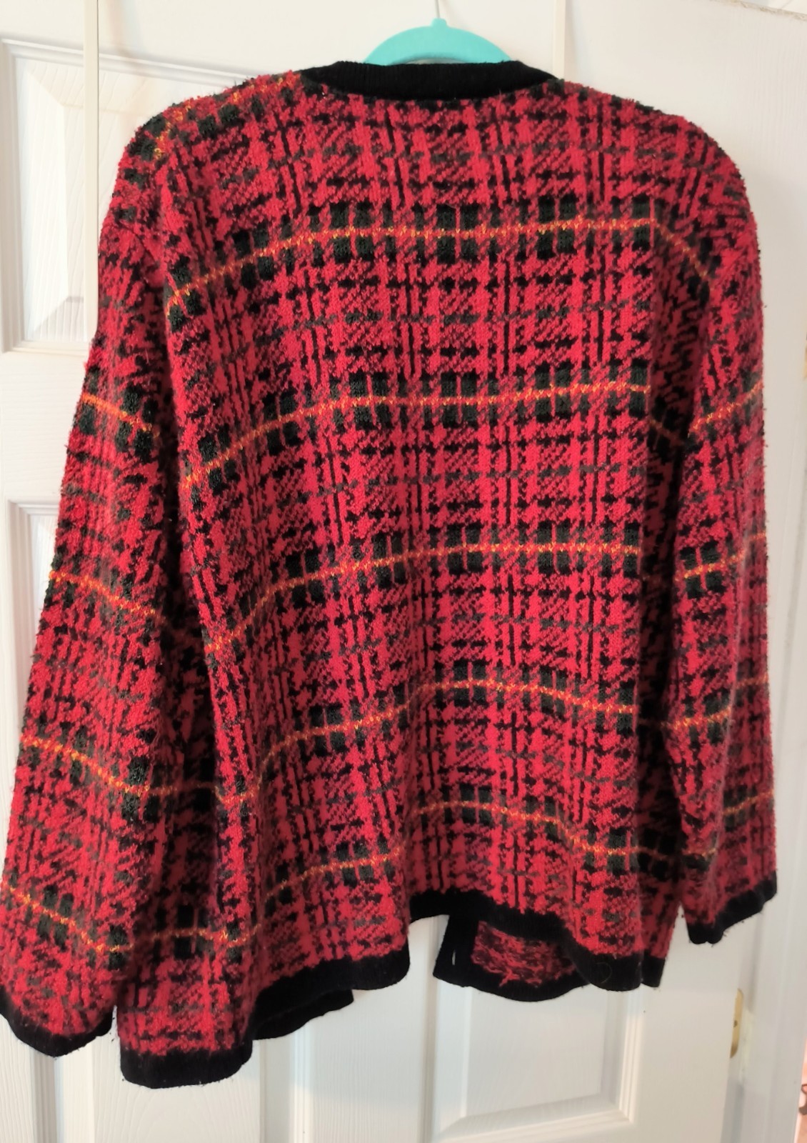 Vintage Plaid Segue Sweater Size 2X Red Green Black And Gold