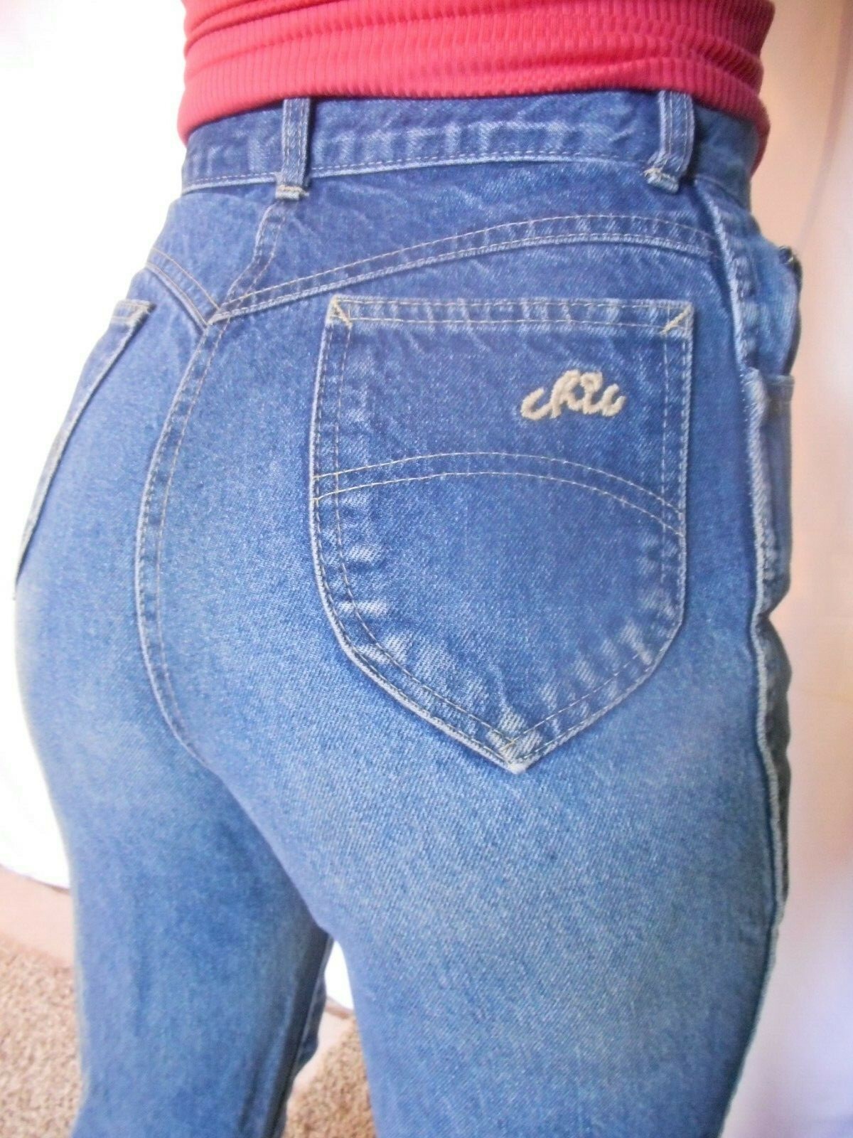 Chic Vintage 1980’s Womens Jeans 11/12 Meas sz 28×26 (short) Grunge Worn