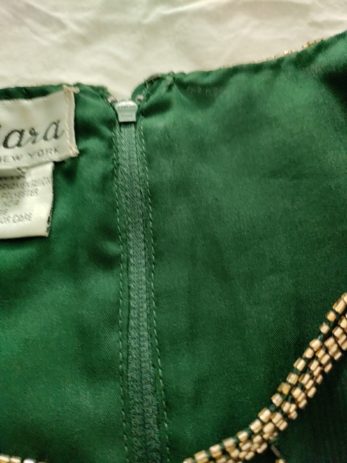 Vintage J Kara New York 100%Silk Sequin Green Size XXL