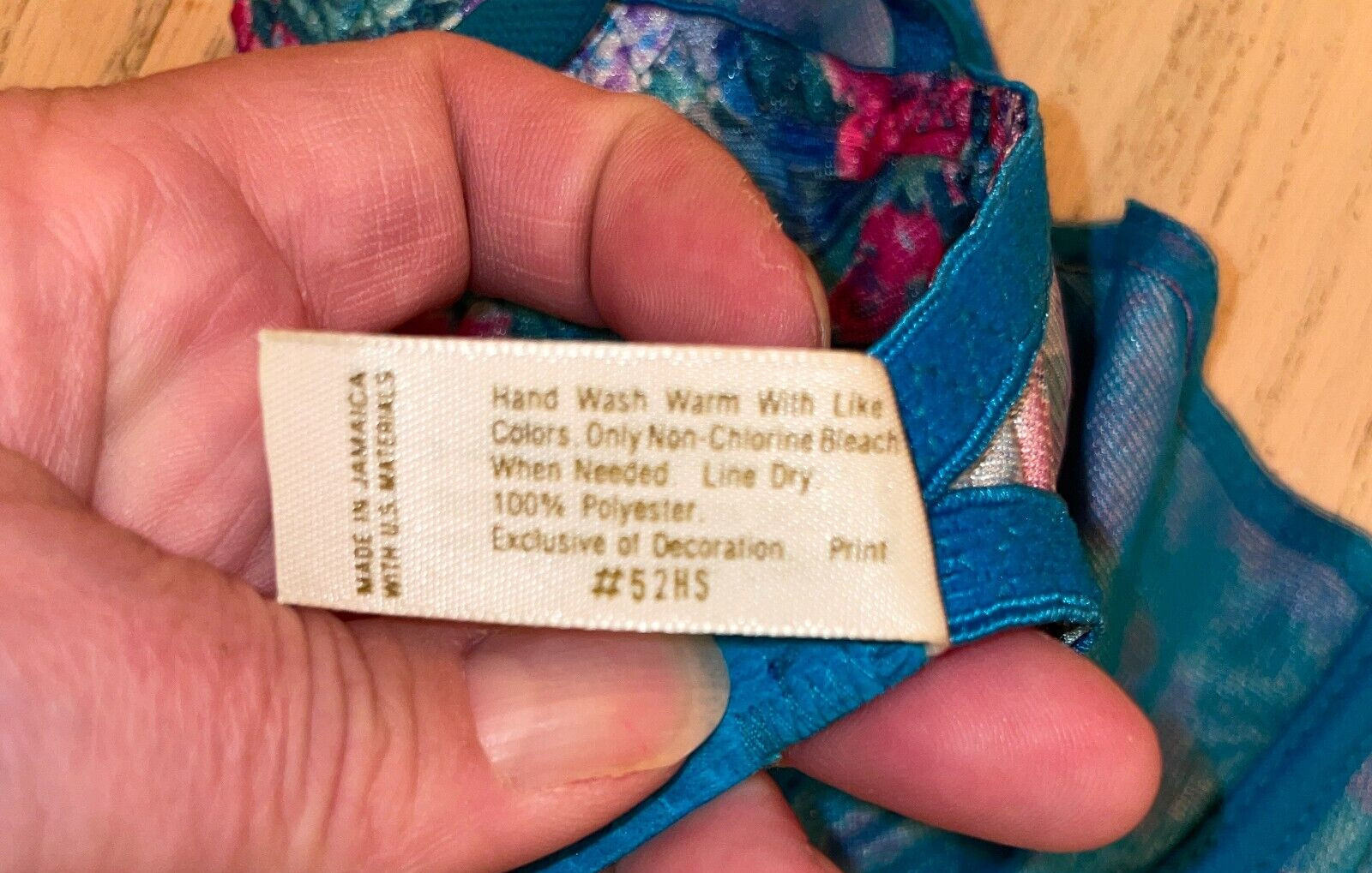 Vtg Delicates Underwire Bra Size 36B Teal Blue Floral Pink Unlined Double Strap