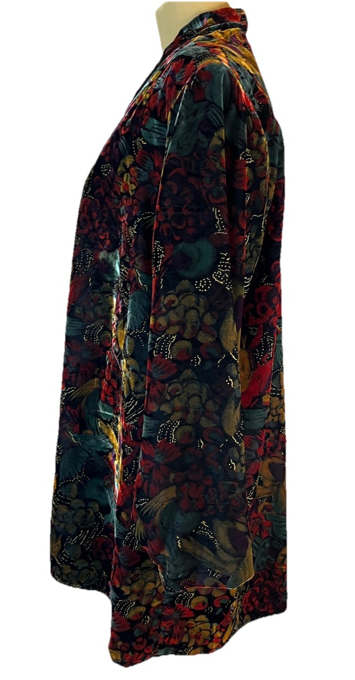 Vintage 80’s AC Sport Women Artsy Bold Velvet Padded Shoulder Swing Coat 16