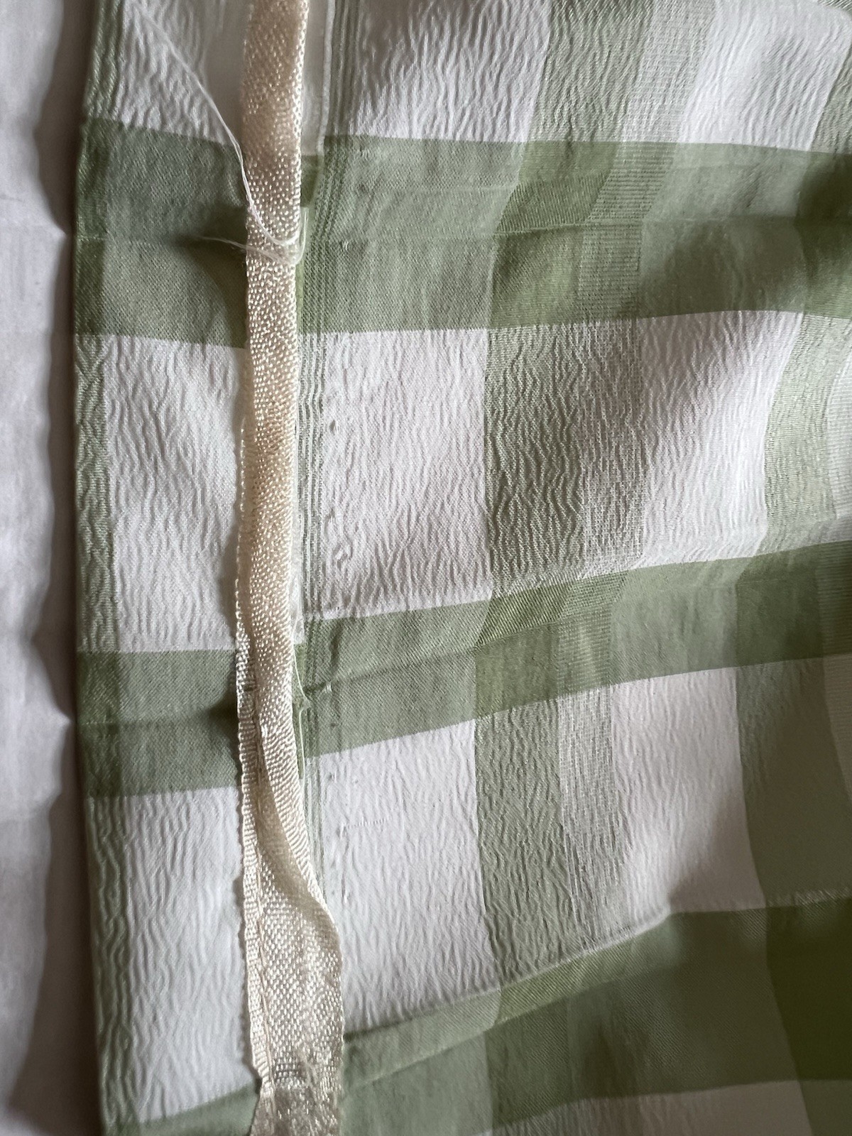 Vintage 1940-50’s Green Gingham Check Dress Zip Pleated No Sleeves XS Homemade