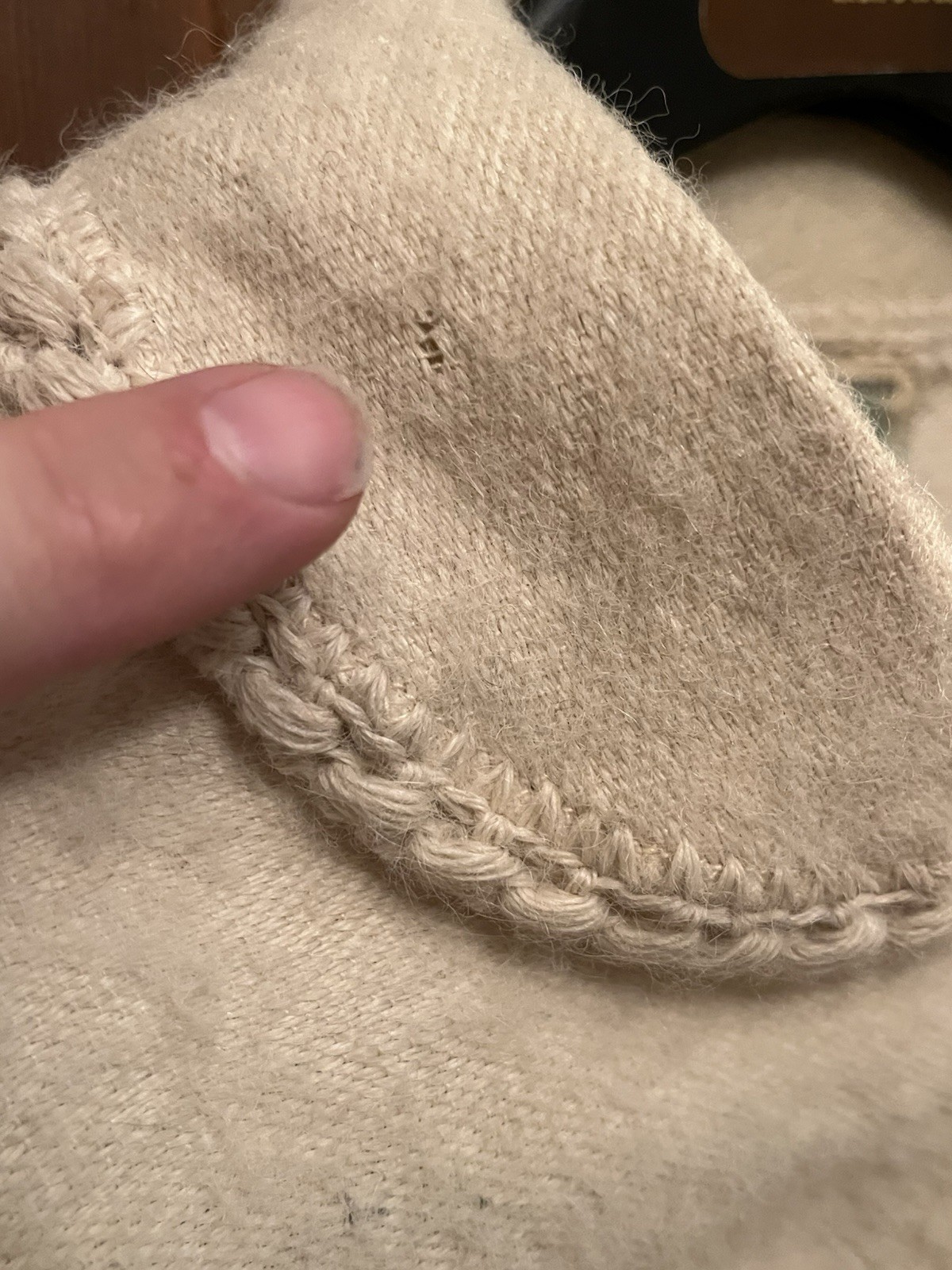 Vintage MATTY Peru 100% Alpaca Wool Cape | Cream Ivory | Hand Braided Trim | 38″