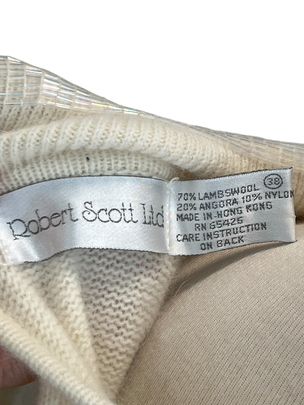 ROBERT SCOTT LTD/Vintage Womens Lambswool Angora Turtle Neck Sweater Size 38