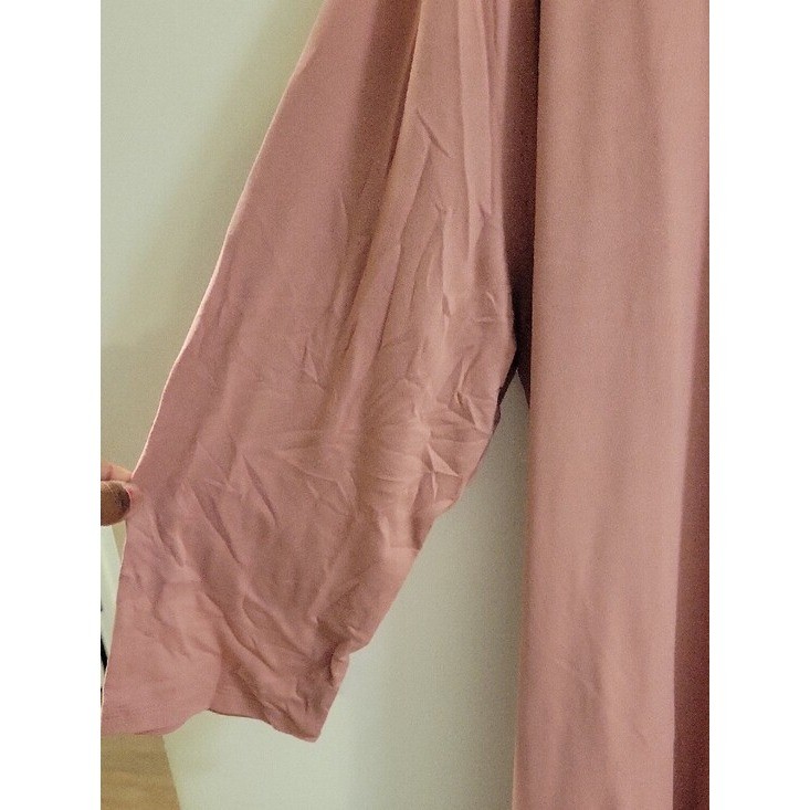 Curvie Luvie Relaxed V-Neck 3/4 Sleeve Dress in Dusty Rose Size 4x