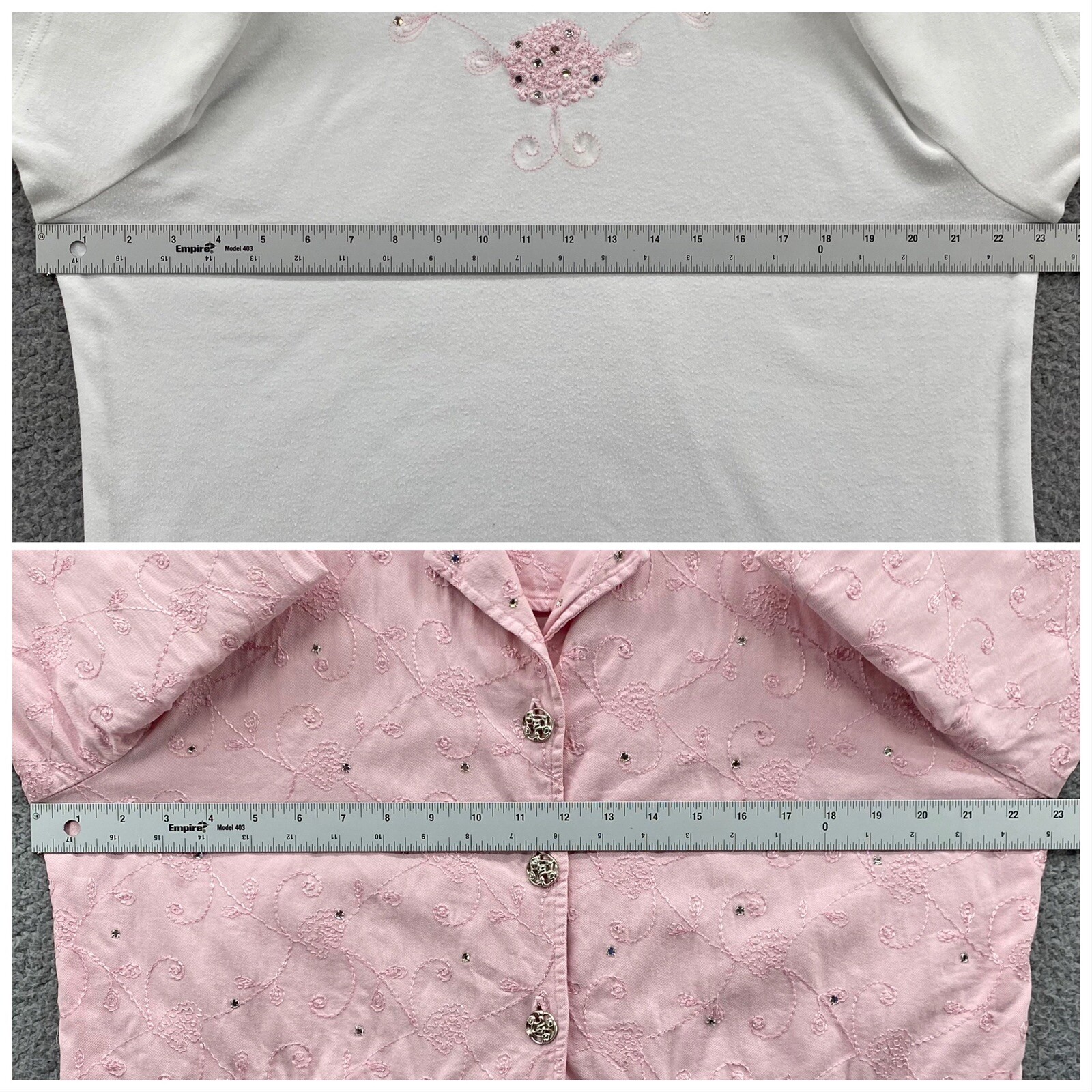 Saint Germain Paris Womens Large Blouse & Rhinestone Jacket Rare Vintage Set