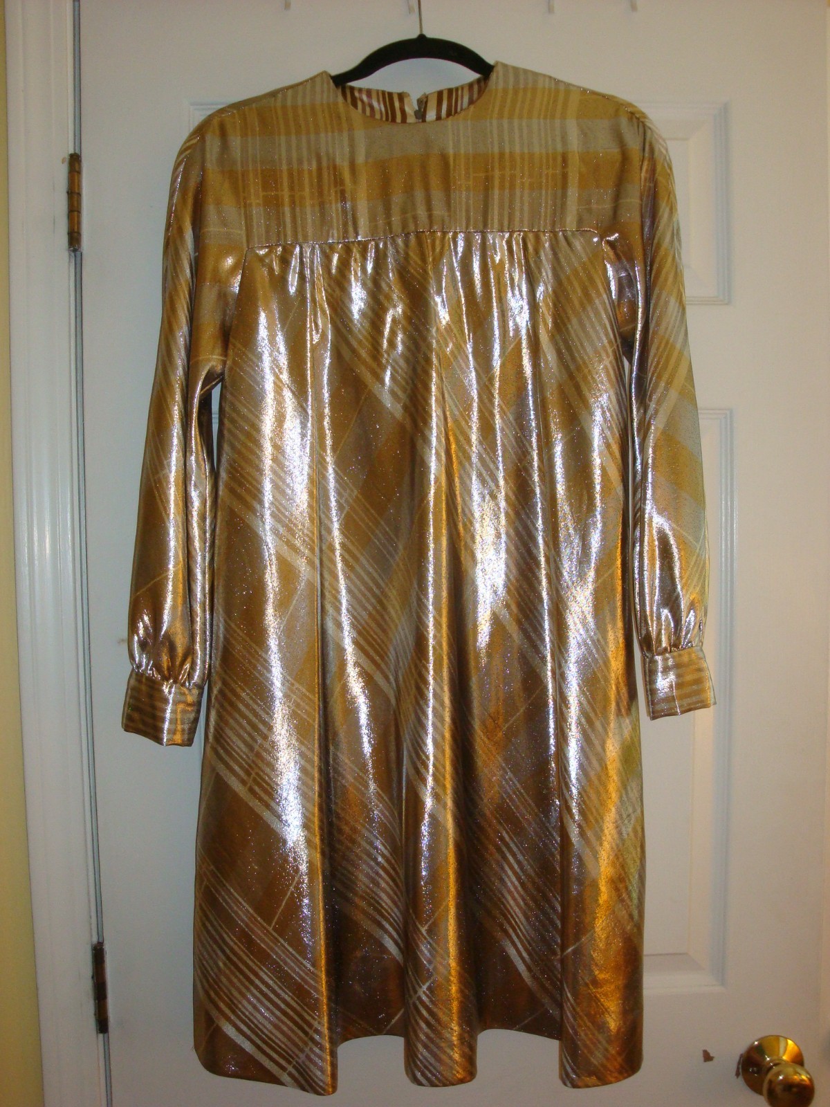 Vintage Modern Couture Original Gold and Silver Metallic Mini Dress