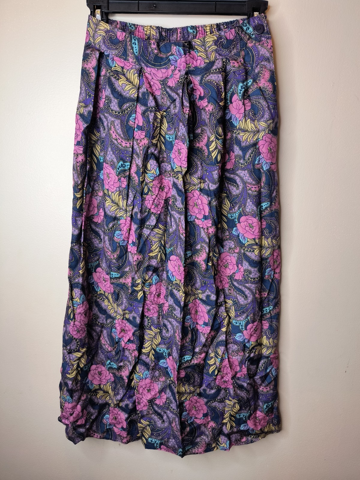 VTG 80s Judith Michaels Full Maxi Midi Skirt S Floral USA Cottagecore Whimsigoth
