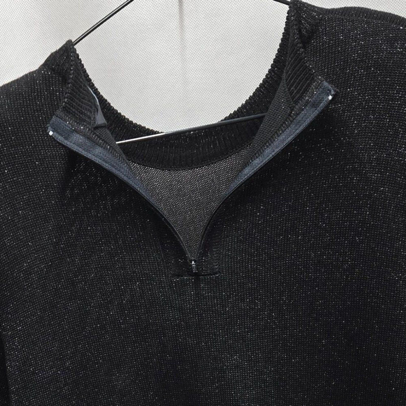 EUC VINTAGE ROCHELLE CALIFORNIA ACRYLIC LUREX SHIMMER BLACK PULLOVER SWEATER
