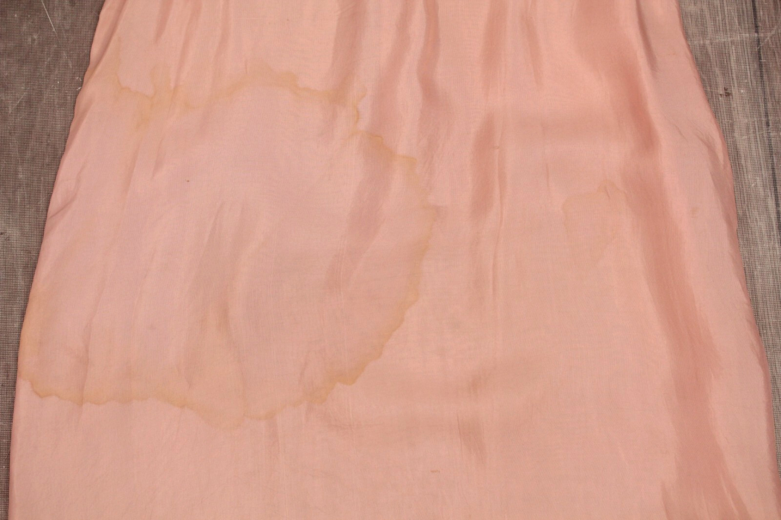 Vtg Women’s 30s Sheer Cream & Yellow Floral Pink Lining Chiffon Dress M/L 1930s