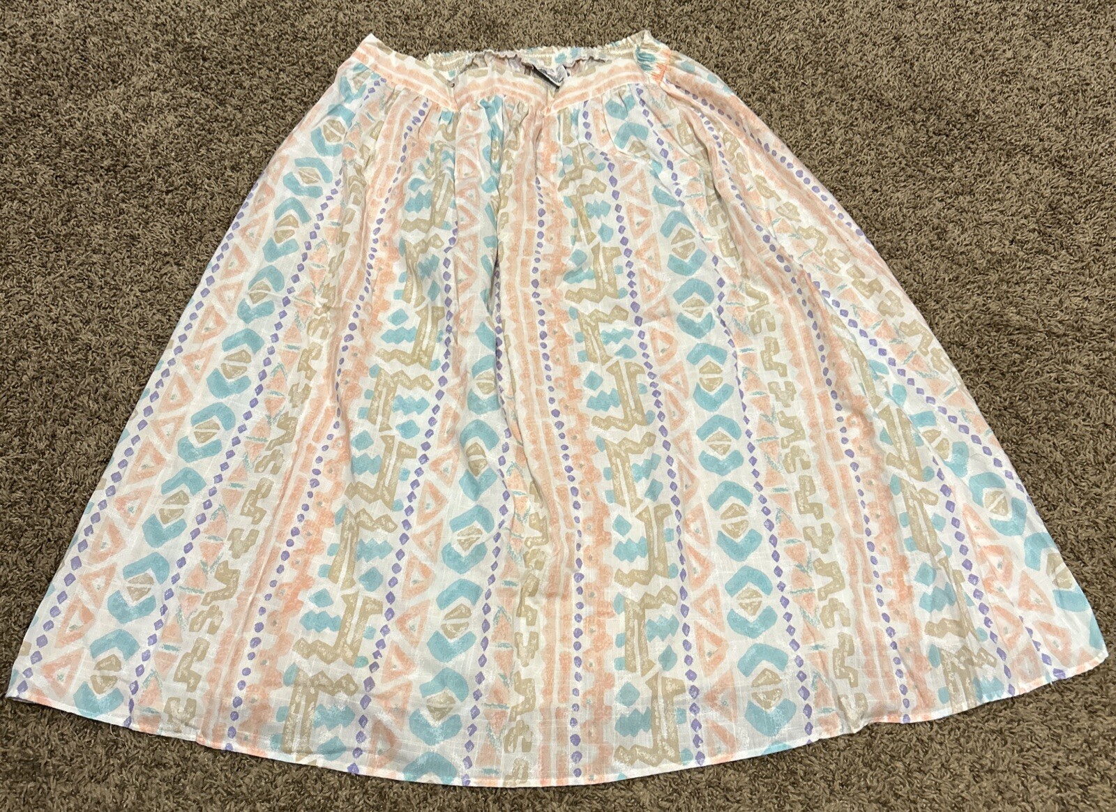 Vintage 90’s California Connection Multicolor Paisley Midi Skirt Size 20 B21