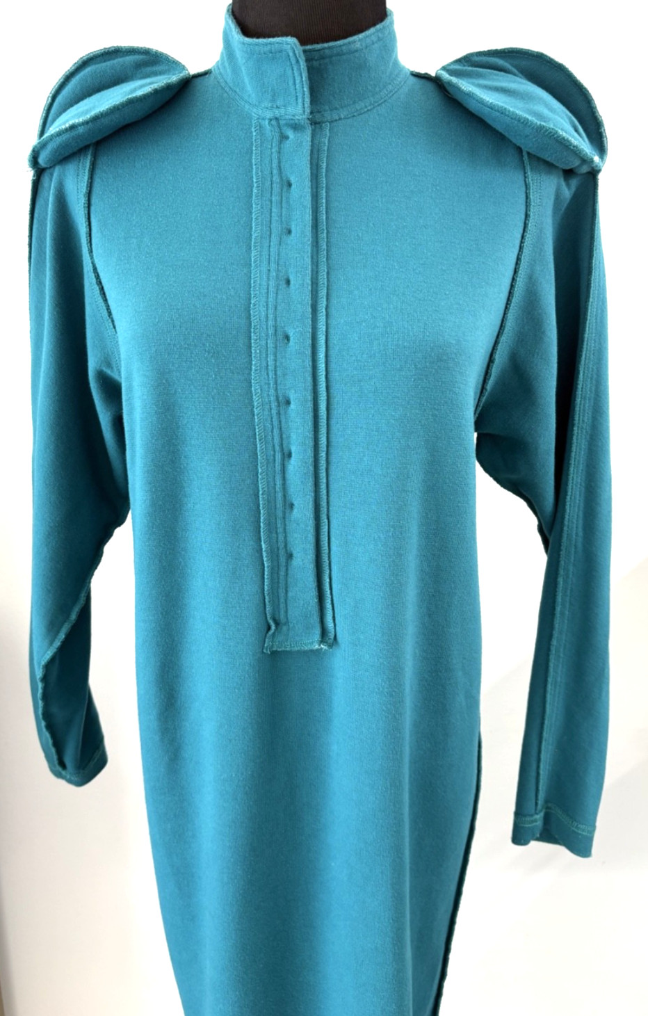 Vintage Alain Toussaint Teal Hue Shift Silhouette Dress