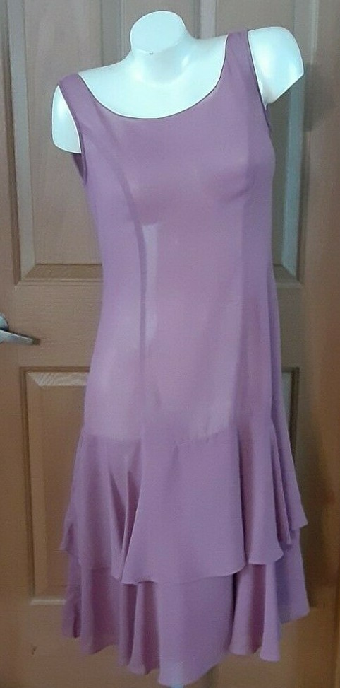 1970’s Miss Elliette California Mauve Evening Dress and Over Blouse Miss Size 8