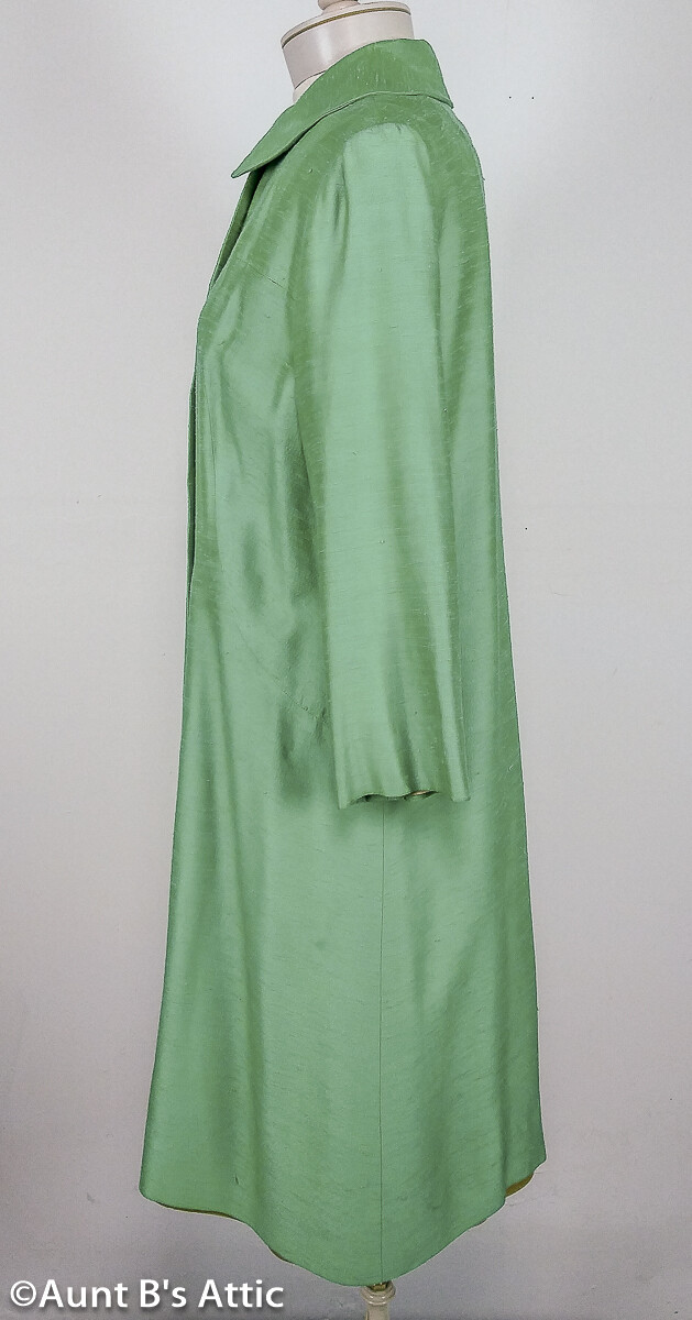 Vintage 60’s Spring Handmade Matching Gr Sleeveless Dress & 5 Button Coat M/L