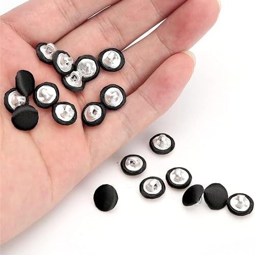 20 Pcs Satin Covered Metal Shank Buttons Cloth Buttons for Wedding Dress
