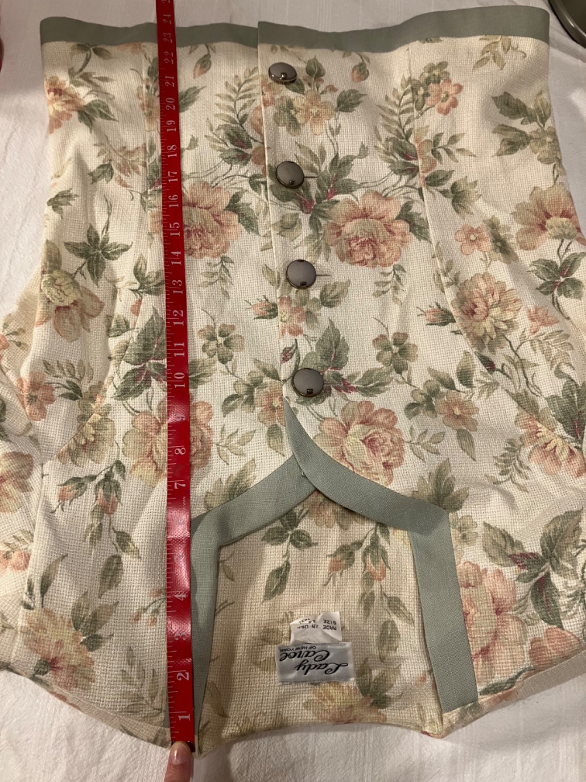 Vintage 80s Lady Carol of New York Sage Green and Cream – Size 14