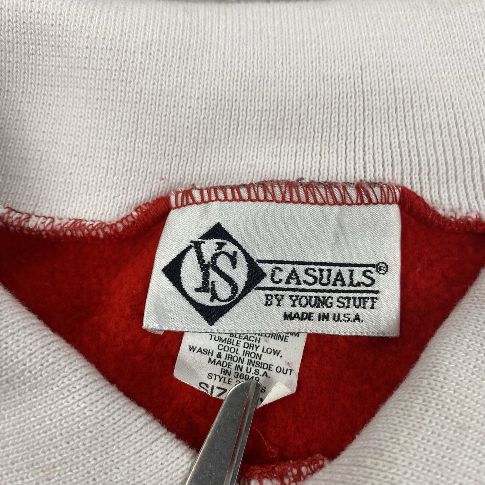 vintage 80s 90s CASUALS YOUNG STUFF CHRISTMAS sweatshirt collard 1X bear heart