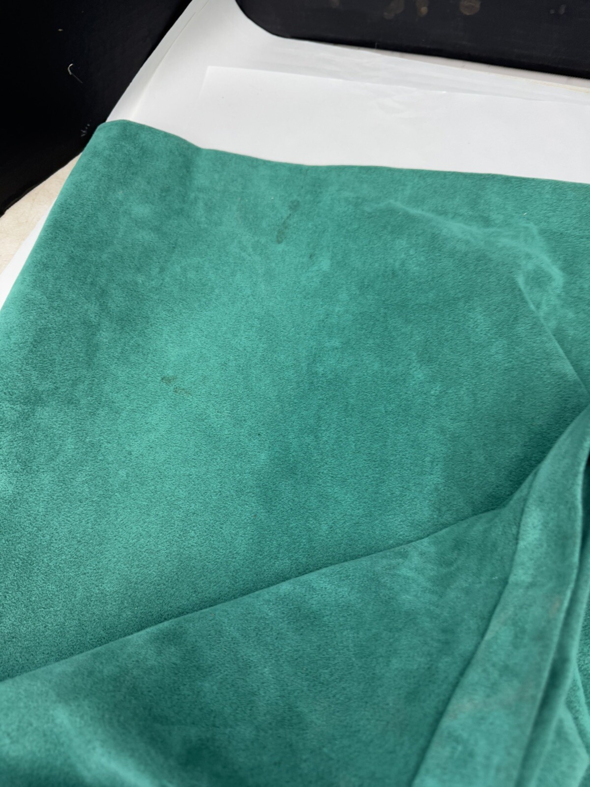 Vintage Ultrasuede Adolf Schulman Lilly Ann Green Soft Pencil Skirt Size 4