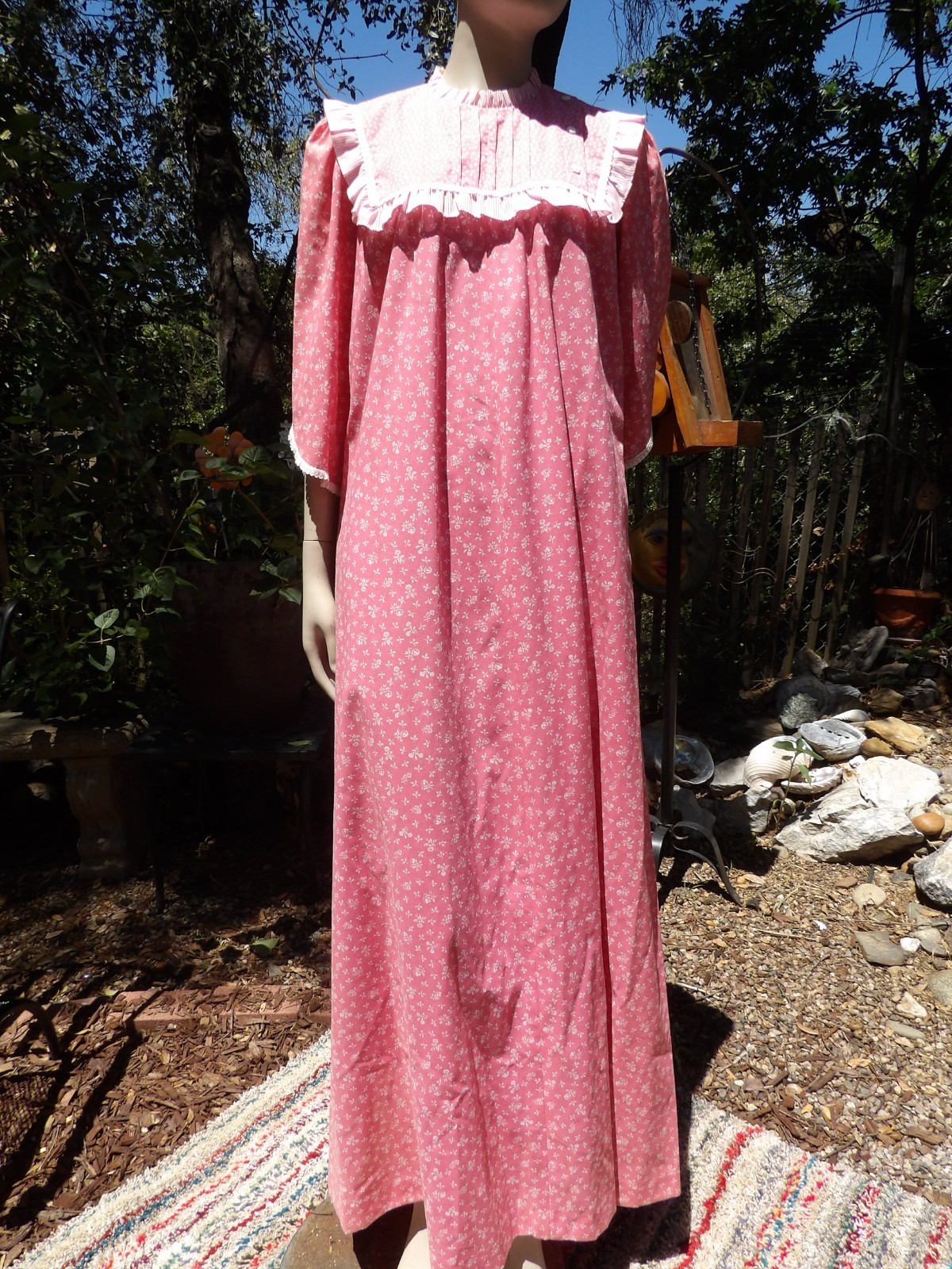 VTG LIBERTY HOUSE HAWAII NATURALLY PETITE PINK COTTON MAXI MUU-MUU DRESS M