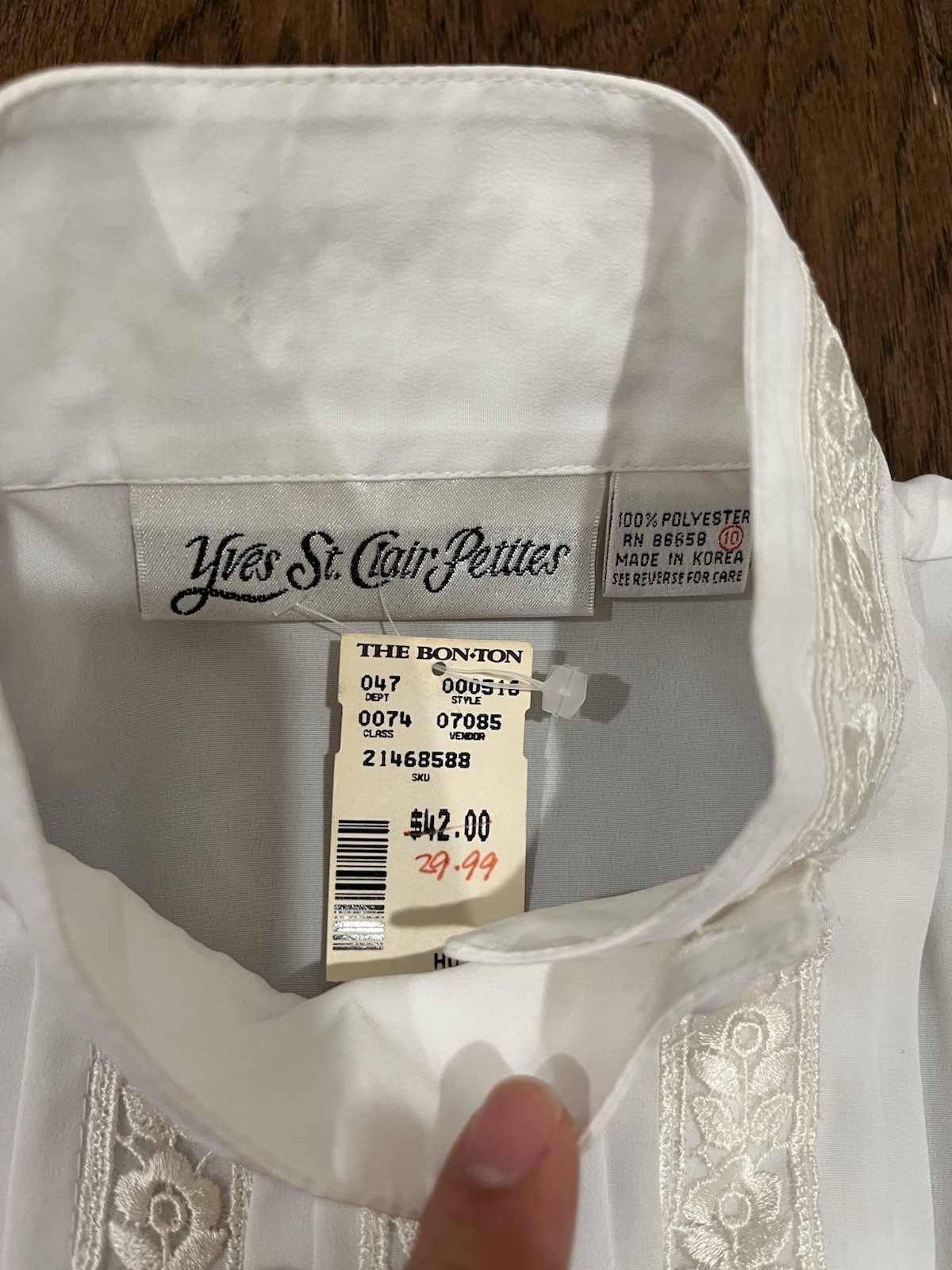 Vintage NWT 80s 90s Old Money Yves St. Clair Petites (Sz 10) Floral Print Blouse