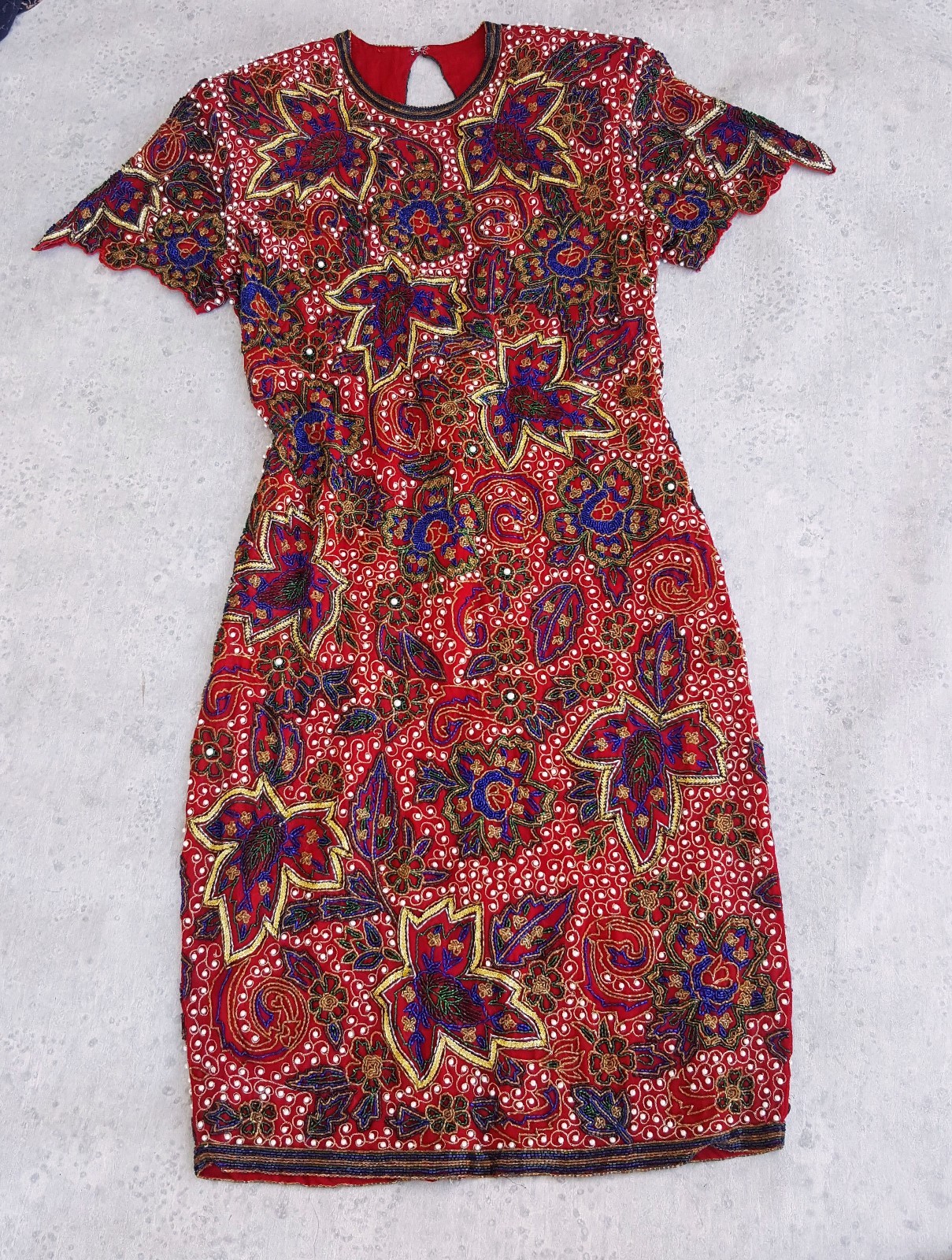 Naeem Khan Dress Hand beaded silk dress size M