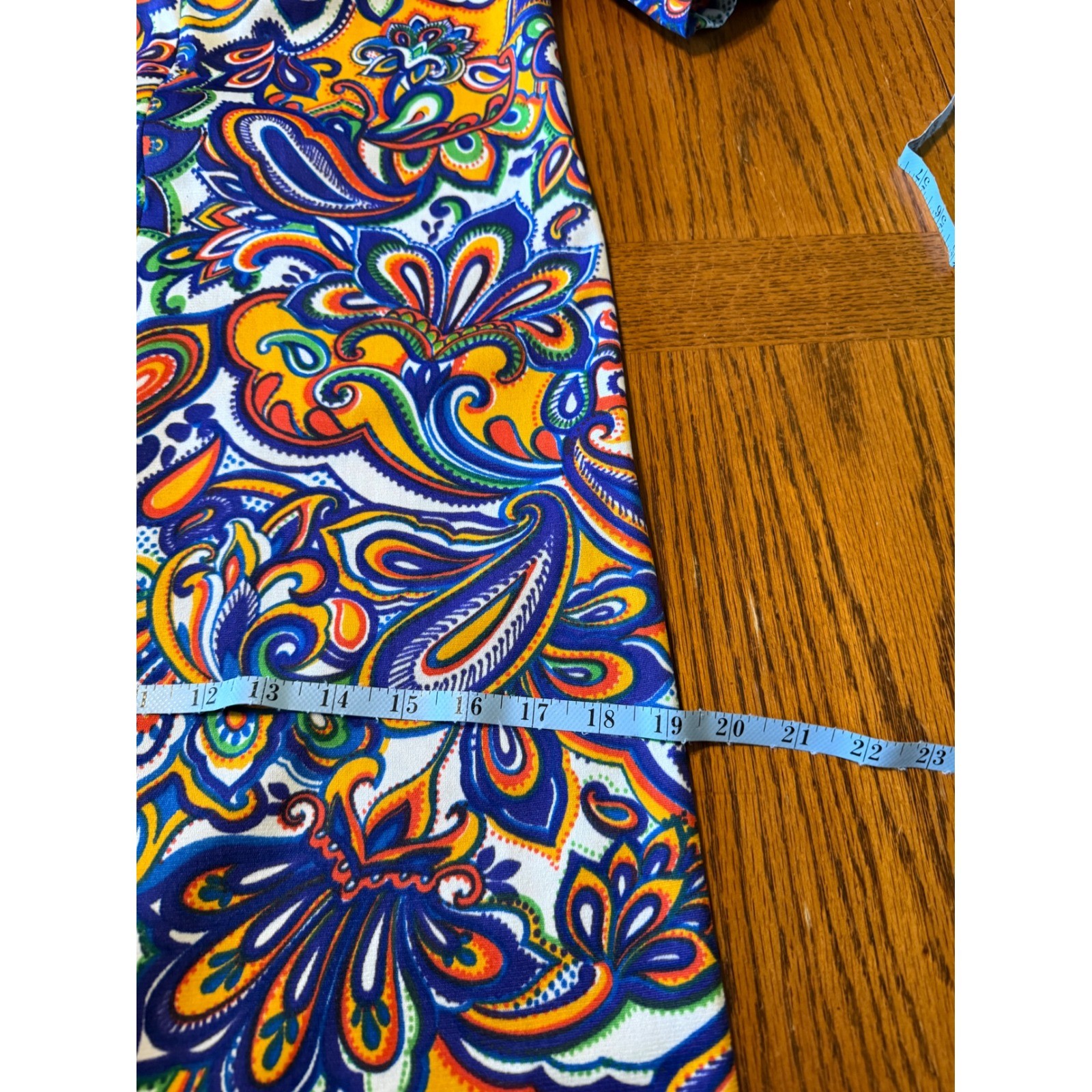 Ja Na of Hawaii Maxi Dress Paisley Print Short Sleeve Vintage Size 6 bright 60s