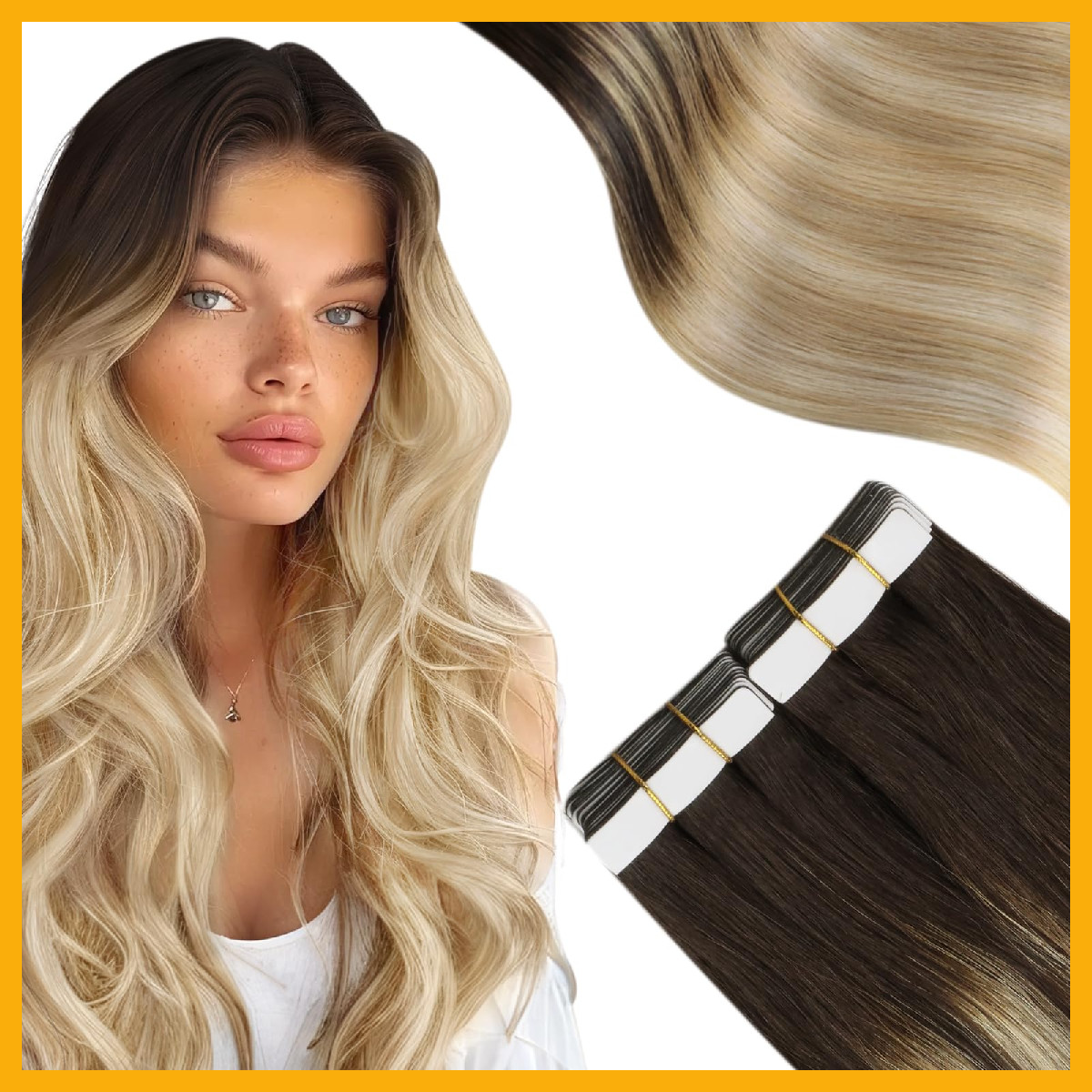 Moresoo Tape in Hair Extensions Human Hair Straight Tape in Extensions Real Hair