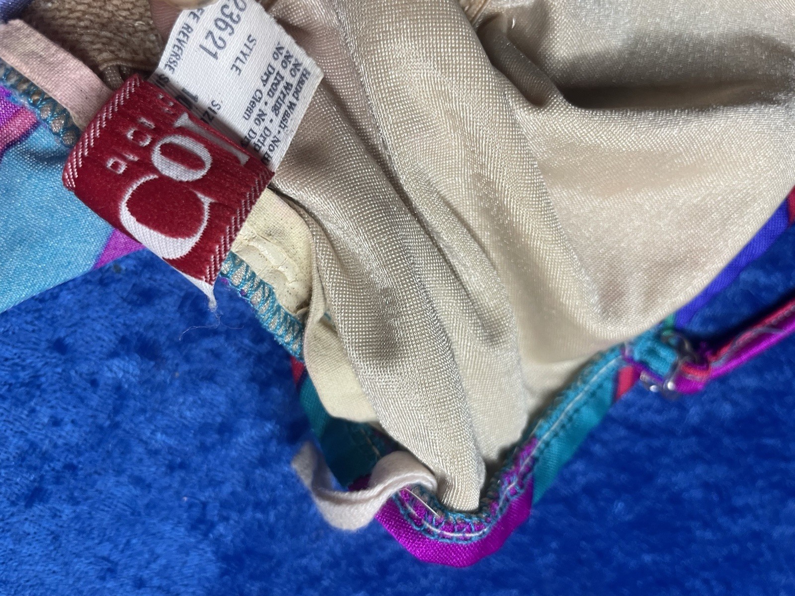 Vintage Cole Of California Swimsuit Size 10 Purple Blue Stripe