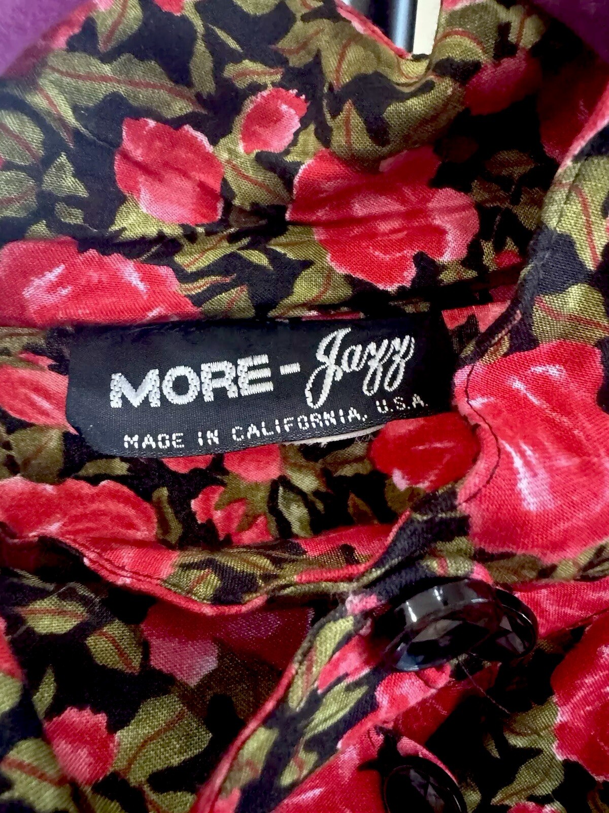Vintage 80s Red Green Floral Grunge Boho Maxi Casual MORE JAZZ Dress Size 24