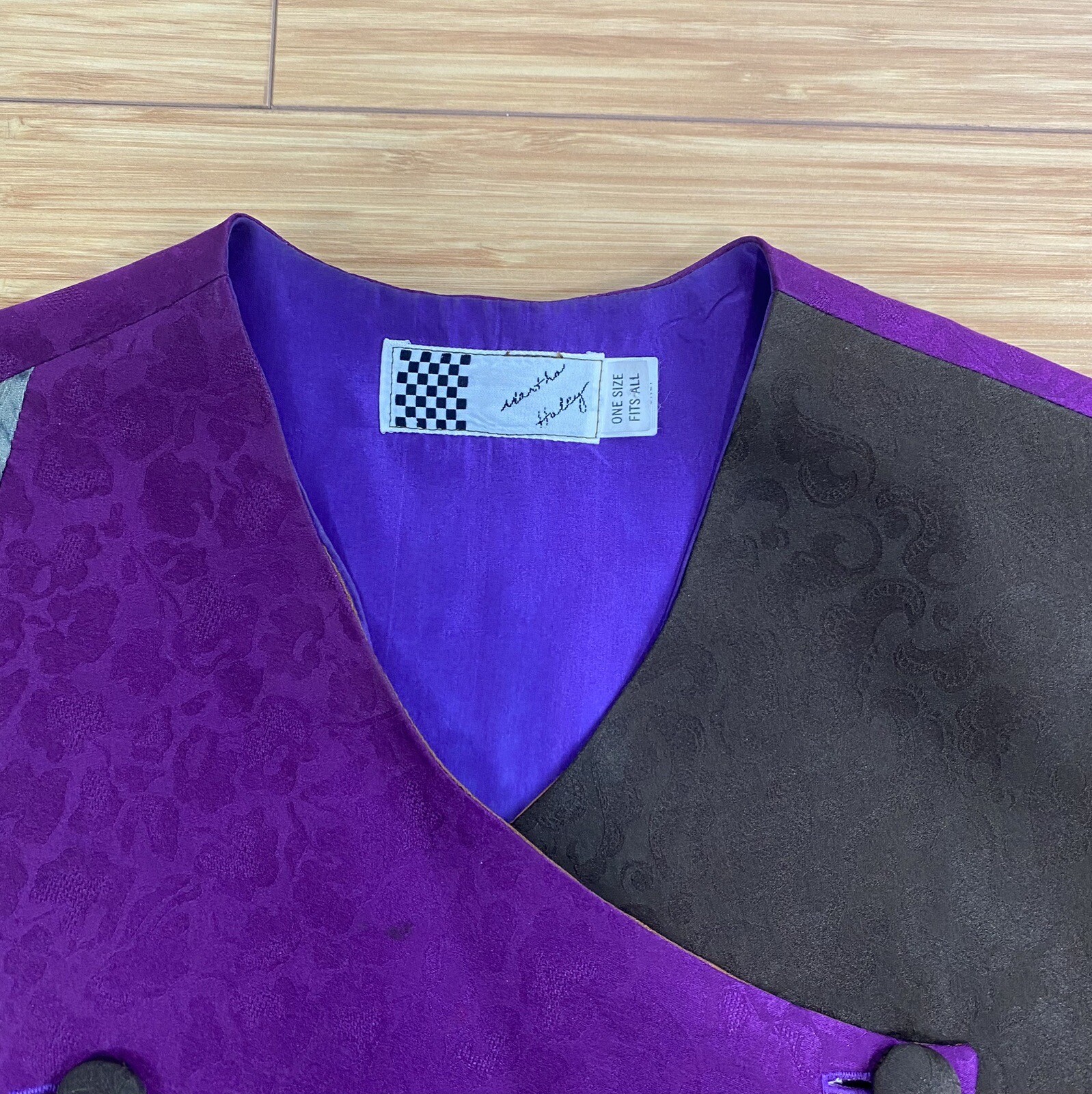 Vintage Martha Haley Silk Colorblock Vest One Size