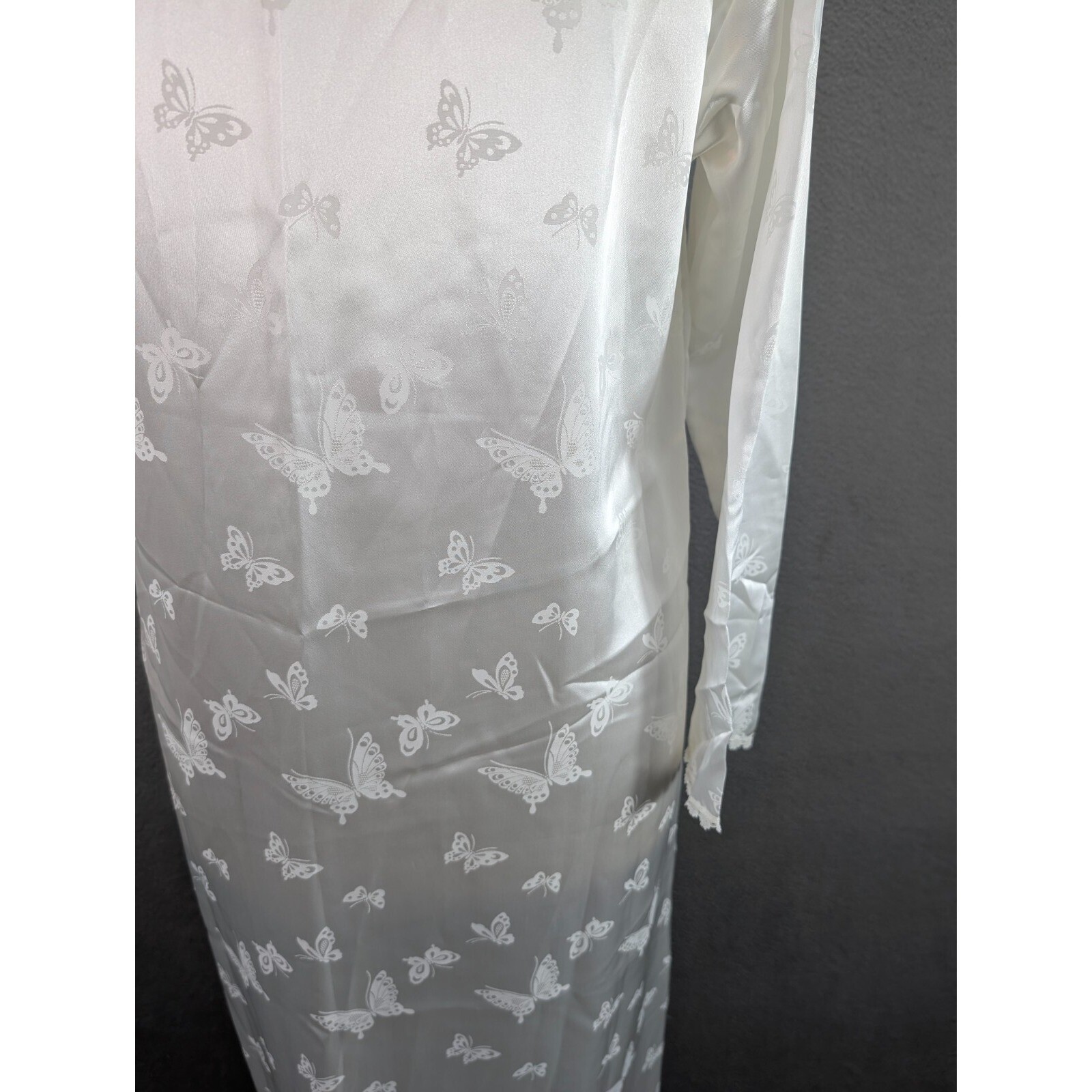 Vintage Papillon by Paula Carbone Ethereal Butterfly Nightgown Size M White USA