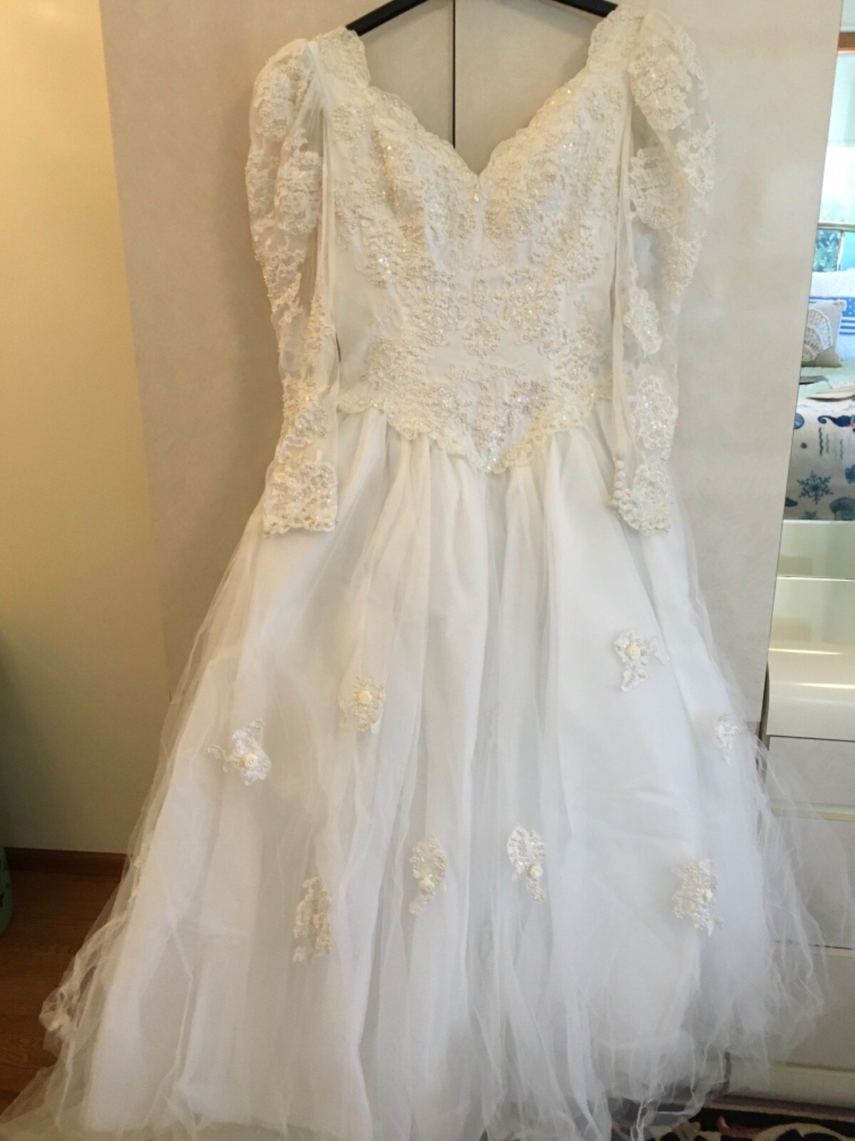 Vintage+Cinderella+Wedding+Ball Gown With Removable Train Size 16