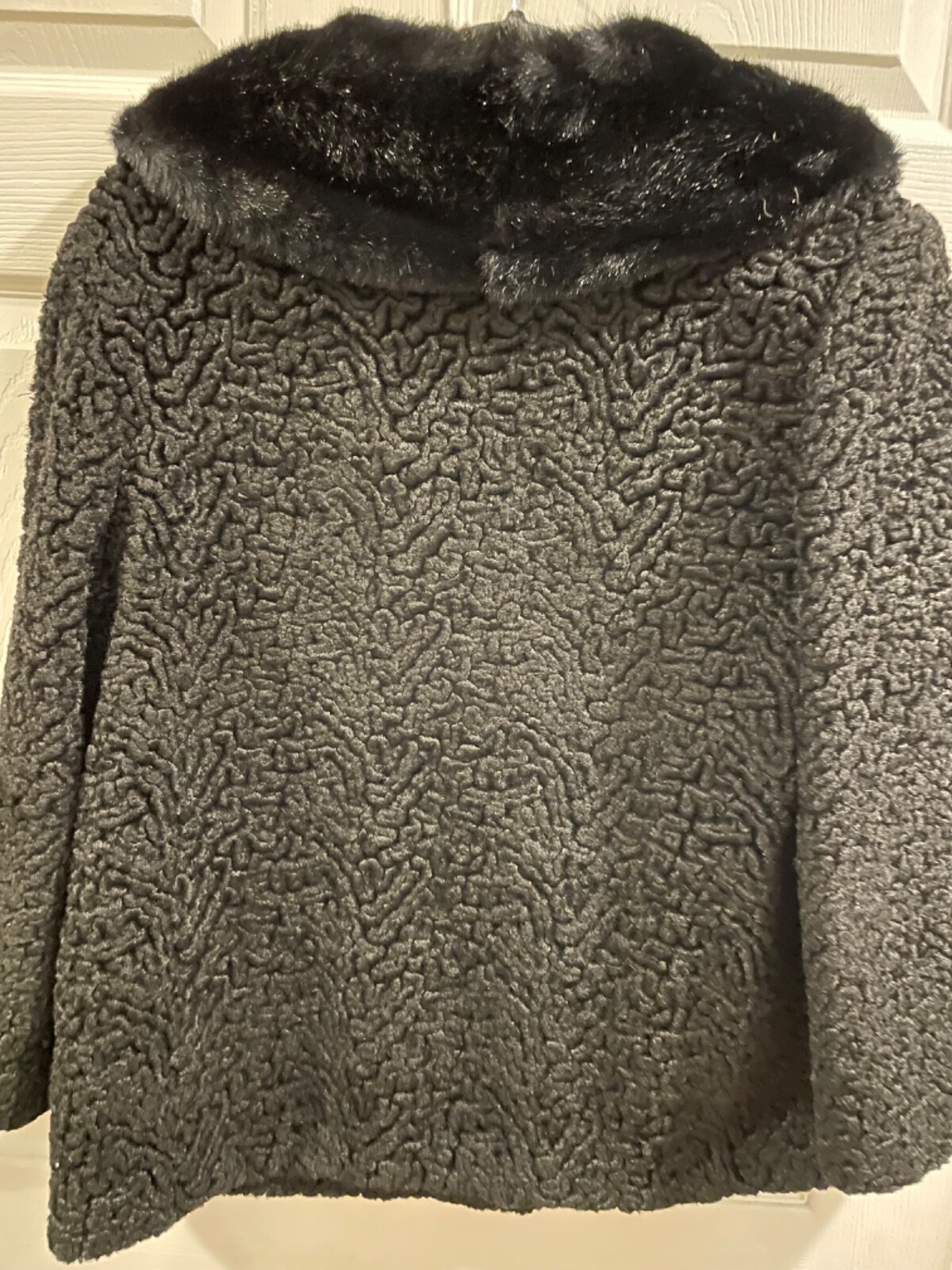 Vintage ’50’s Persian Lamb Curly Wool Swing Coat Women’s Sz S
